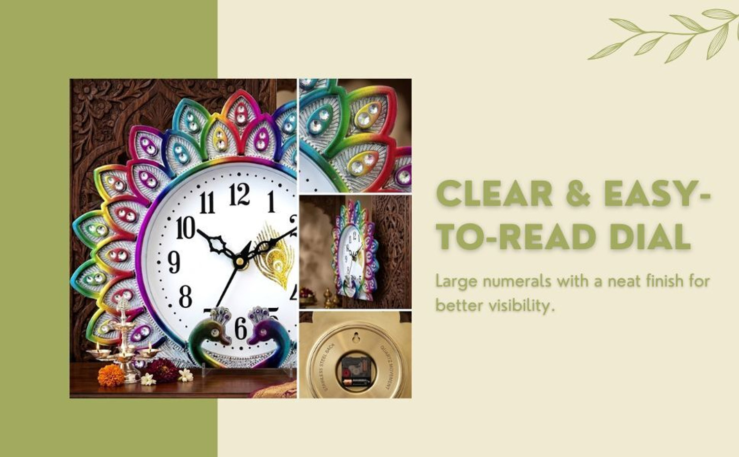 Image of Madhavix Analog 35 cm X 35 cm Wall Clock (Multicolor, White, With Glass, Standard)