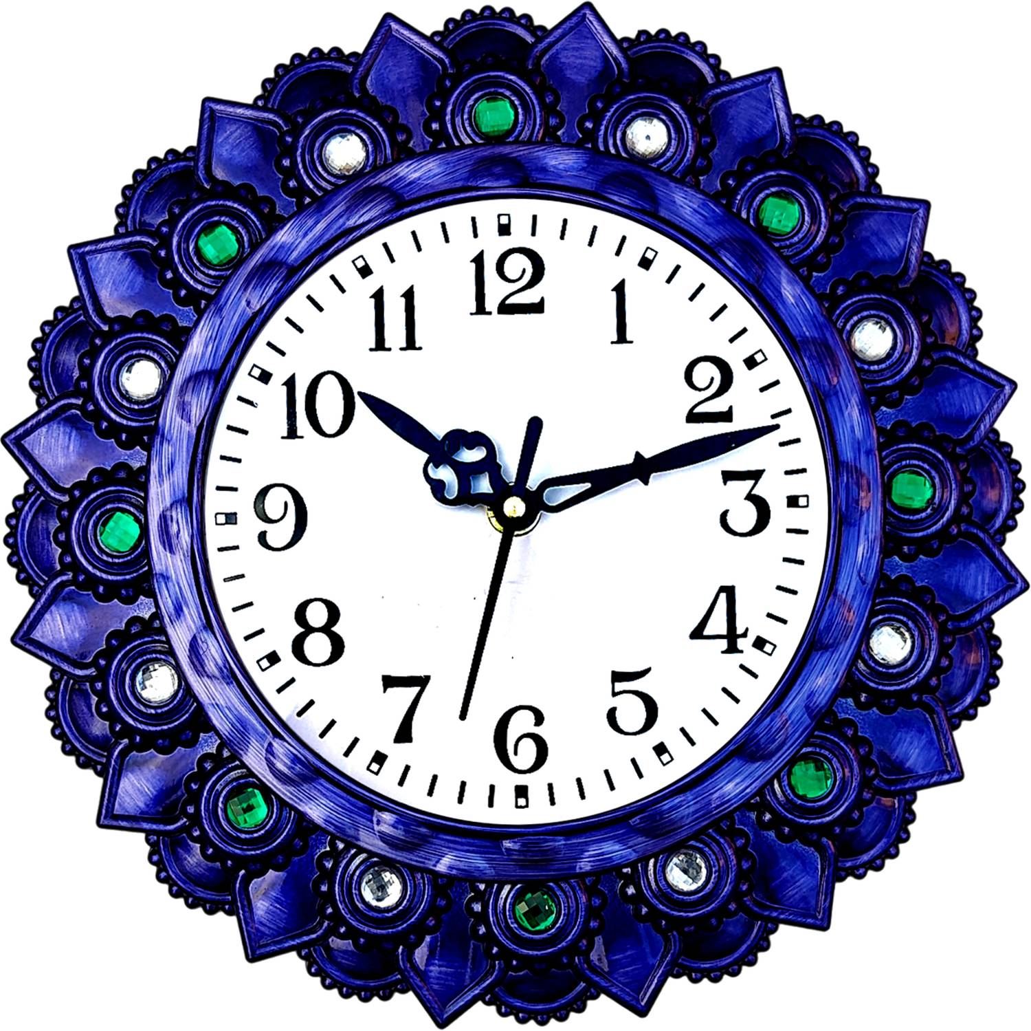 GrabBasket Analog 25 cm X 25 cm Wall Clock (Dark Blue, With Glass