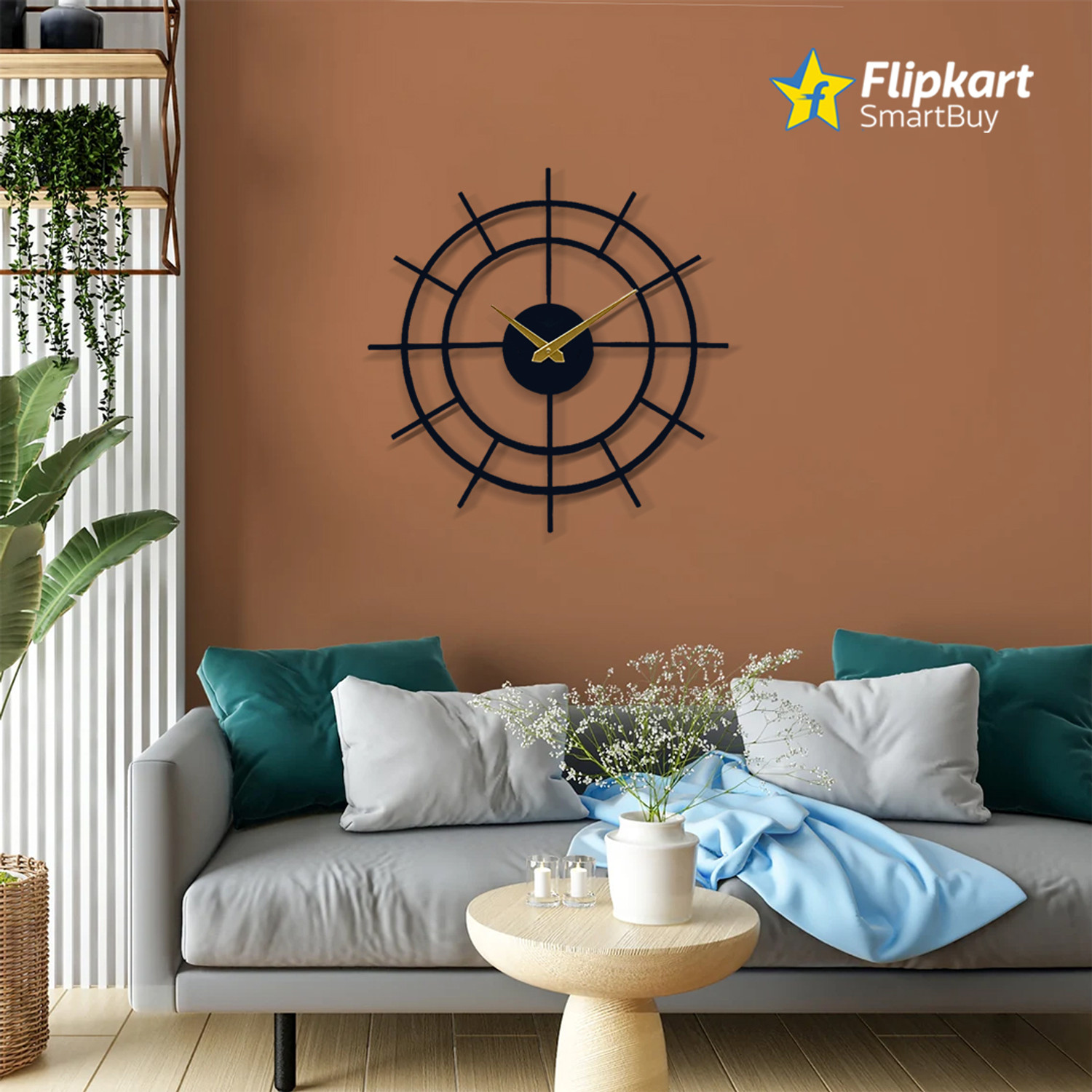 Image of Flipkart SmartBuy Analog 39.5 cm X 39.5 cm Wall Clock (Black, Without Glass, Standard)