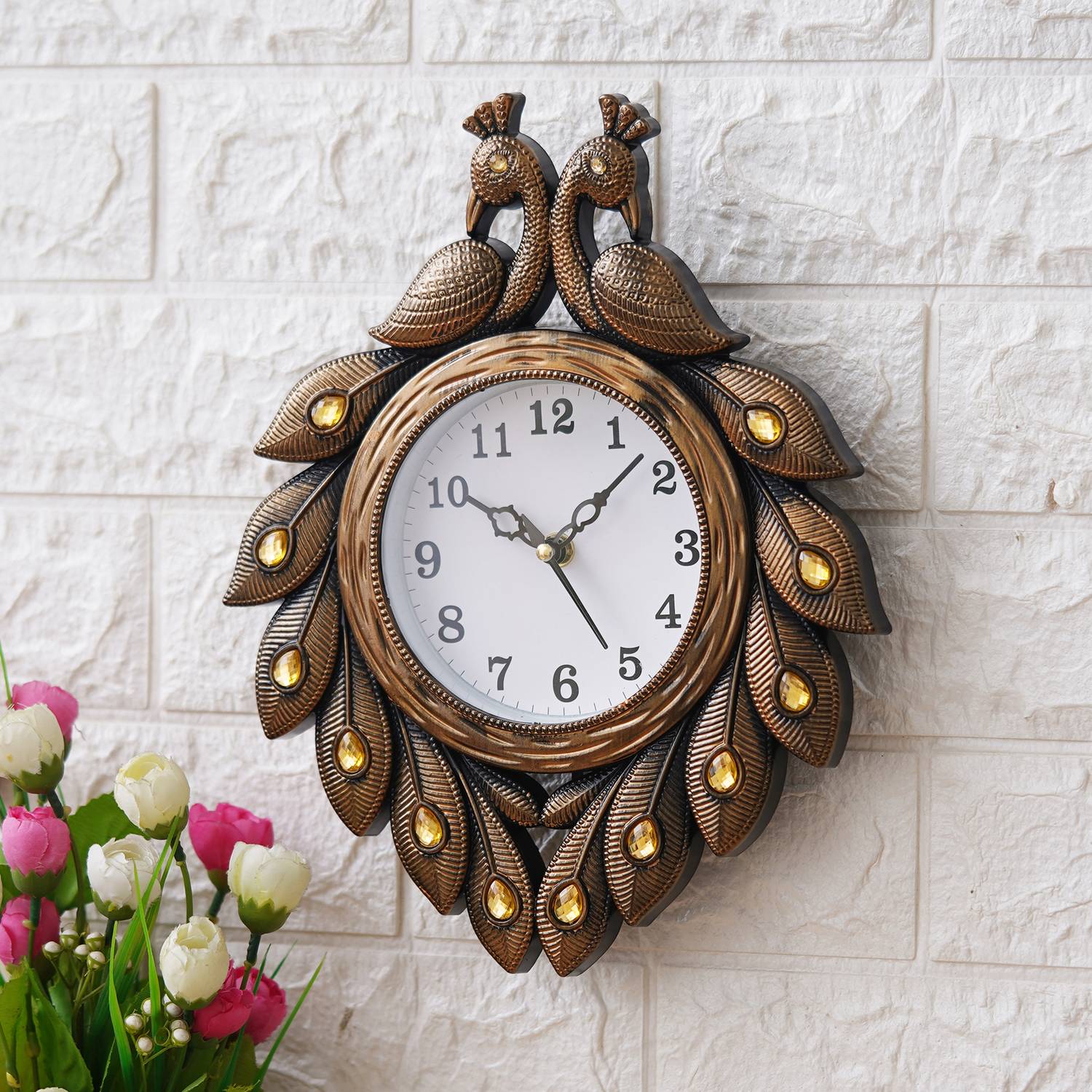 DivineCrafts 31cm x 24cm Orange Wall Clock - Image 2