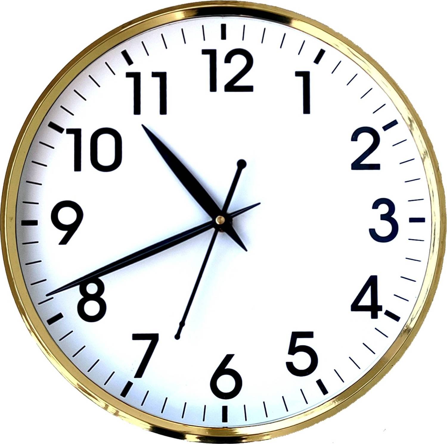 vinodn Analog 26 cm X 26 cm Wall Clock (Gold, With Glass, Standar