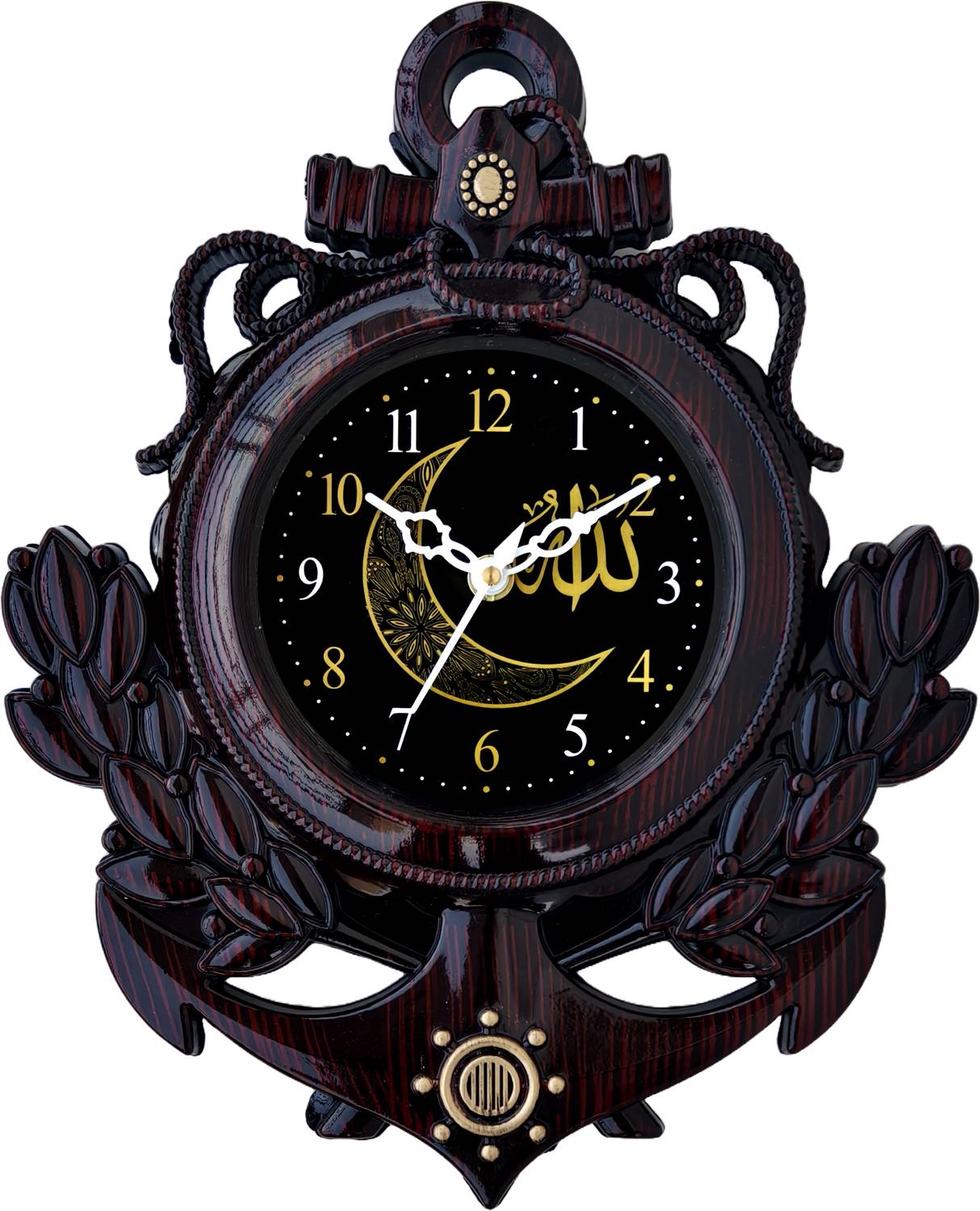 Kerensa Analog 25 cm X 31 cm Wall Clock (Black, With Glass, Stand