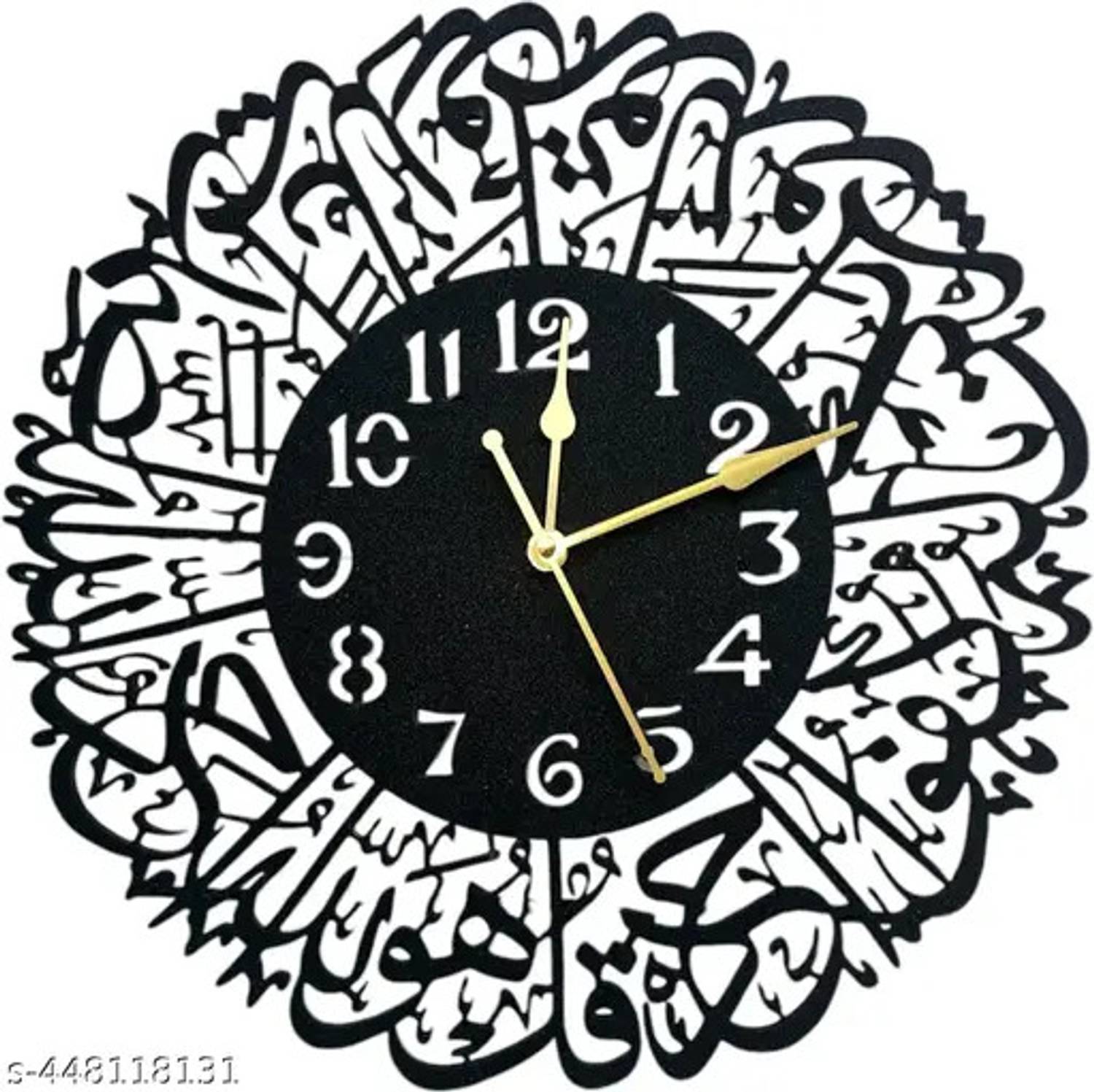 UM7T7 Analog 30 cm X 30 cm Wall Clock (Black, Without Glass, Stan