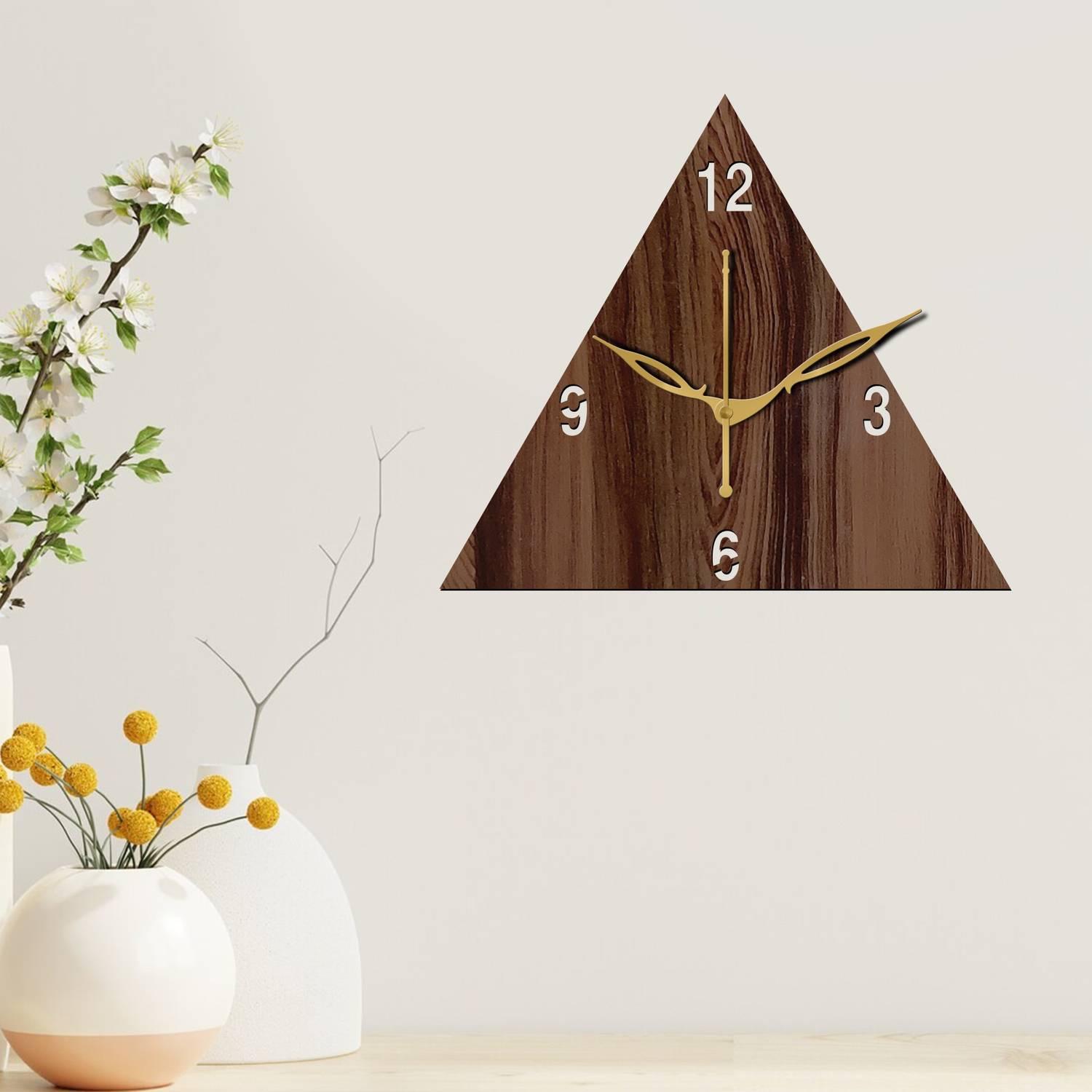 Yamizen Analog 30 cm X 30 cm Wall Clock (Brown, Without Glass, St
