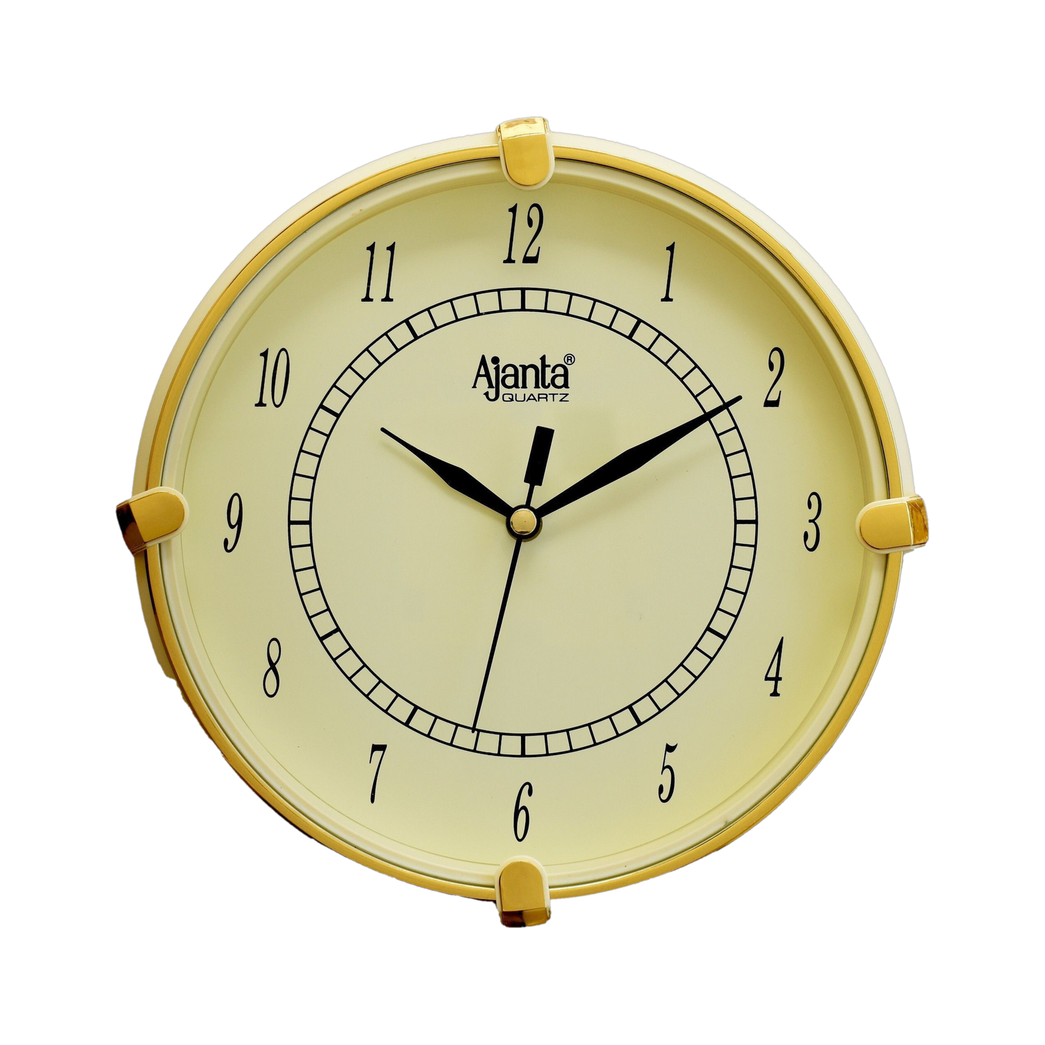 Ajanta Analog 19 cm X 19 cm Wall Clock(Gold, With Glass) Rs.111 @ Flipkart