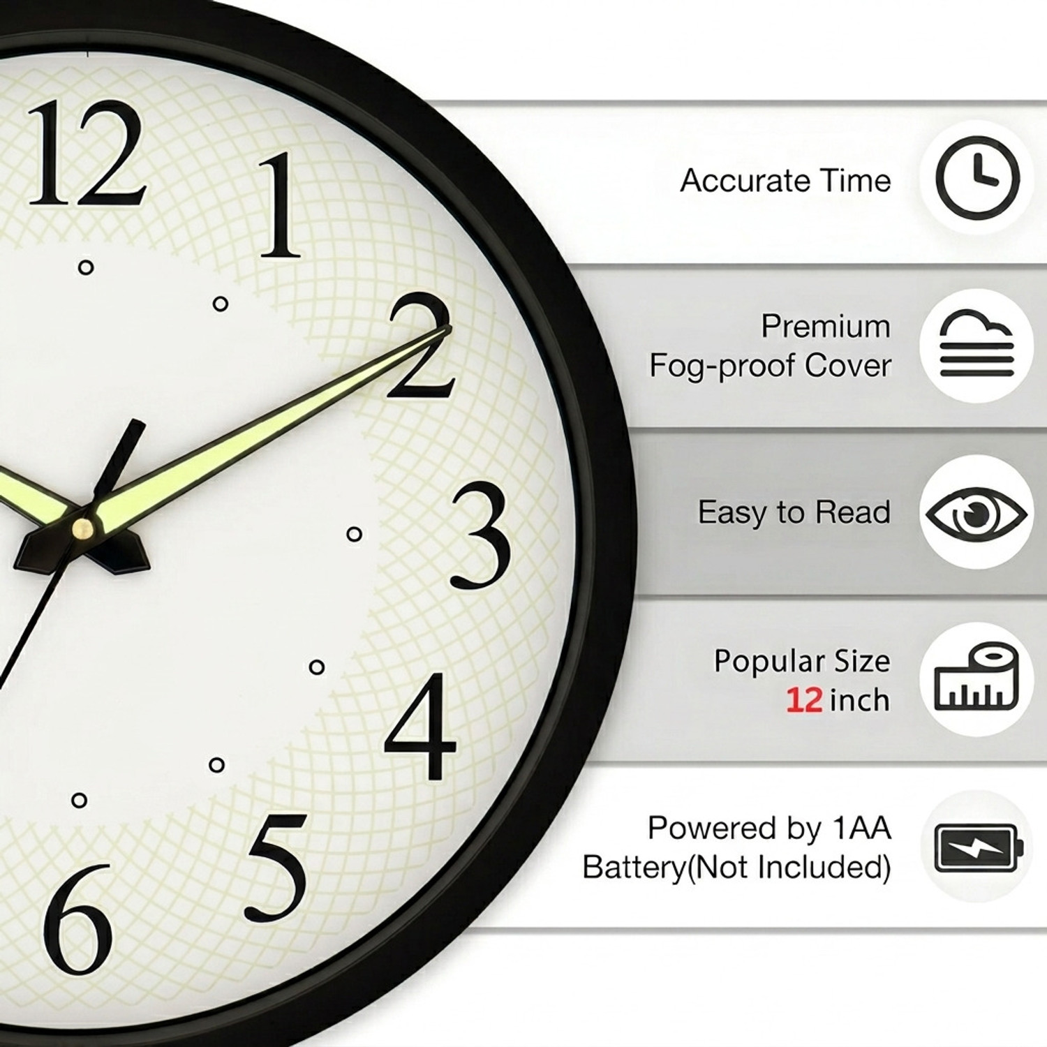 Image of Zyoraelite Analog 30 cm X 30 cm Wall Clock
