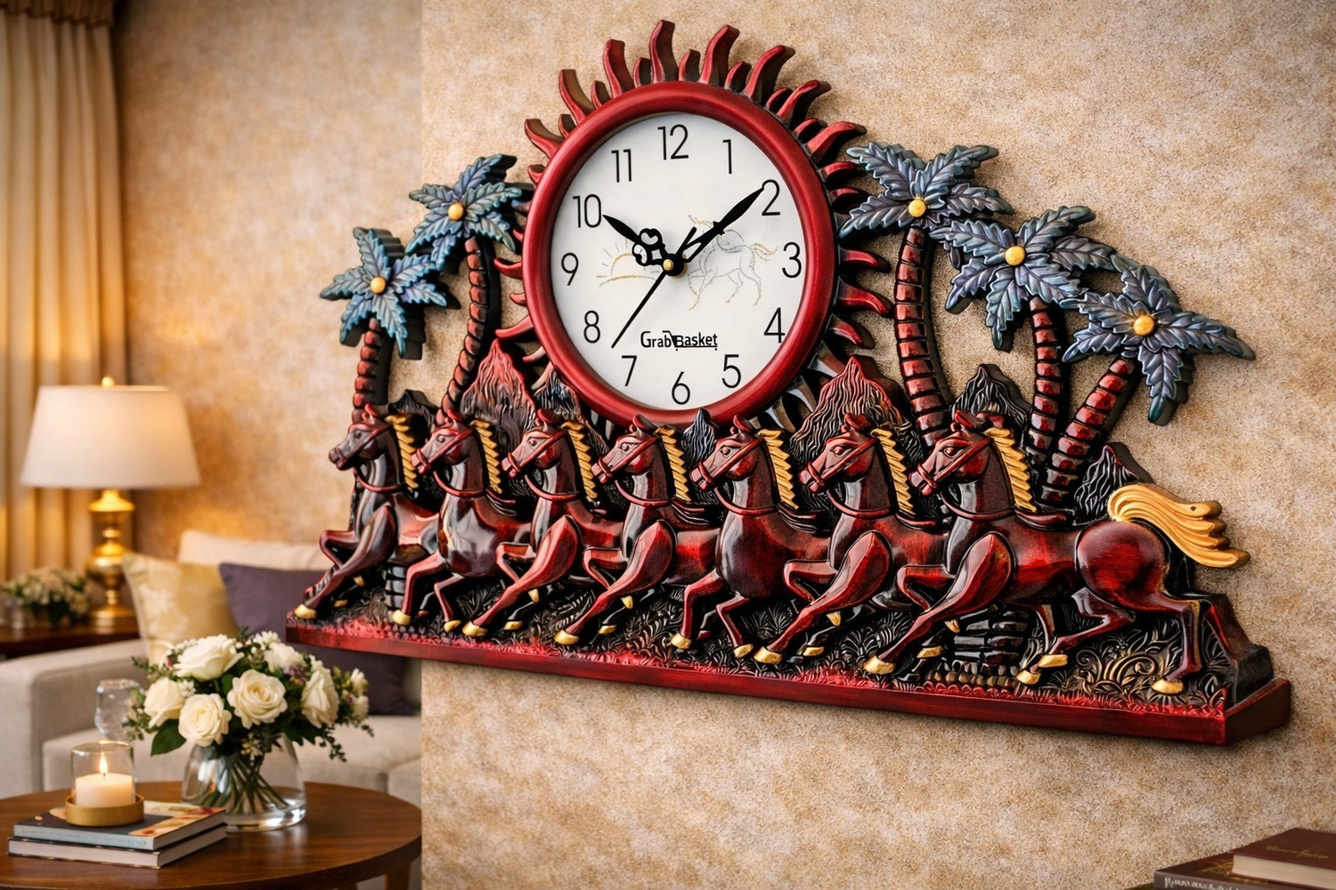Image of SEBRITA Analog 33 cm X 55 cm Wall Clock