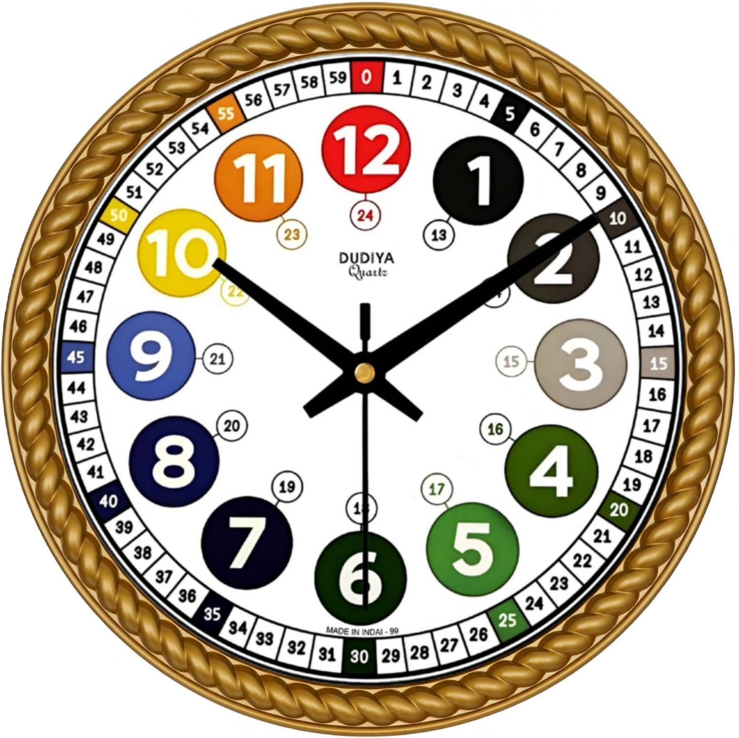 dudiya creation Analog 25 cm X 25 cm Wall Clock (White, With Glas