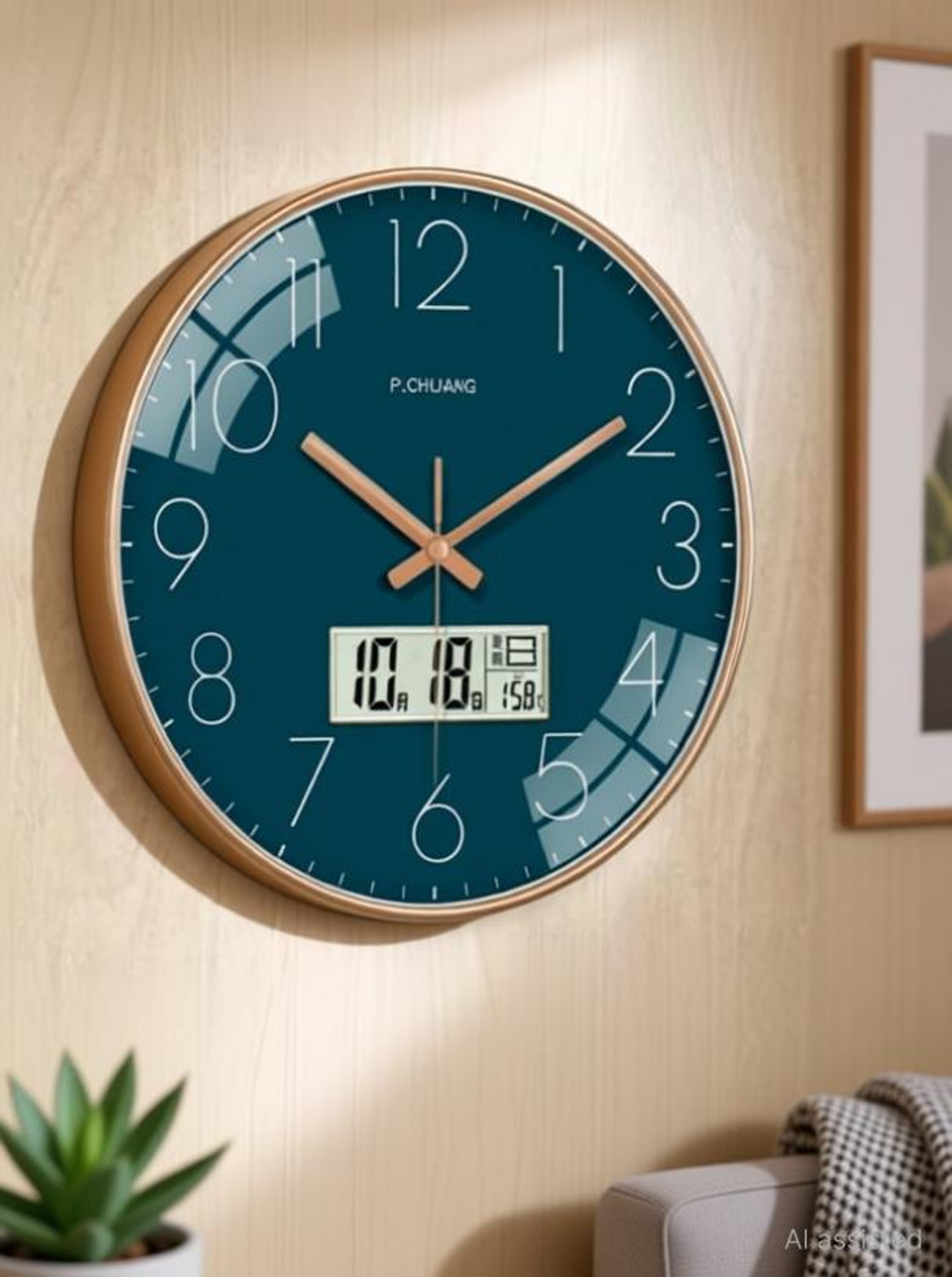 AshandRoh Analog-Digital 32 cm X 32 cm Wall Clock