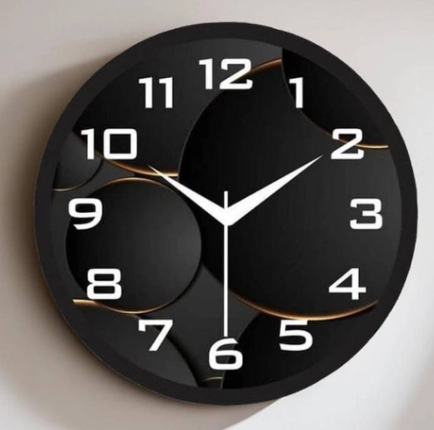 PR Craft Analog 25 cm X 25 cm Wall Clock (Black, With Glass, Stan