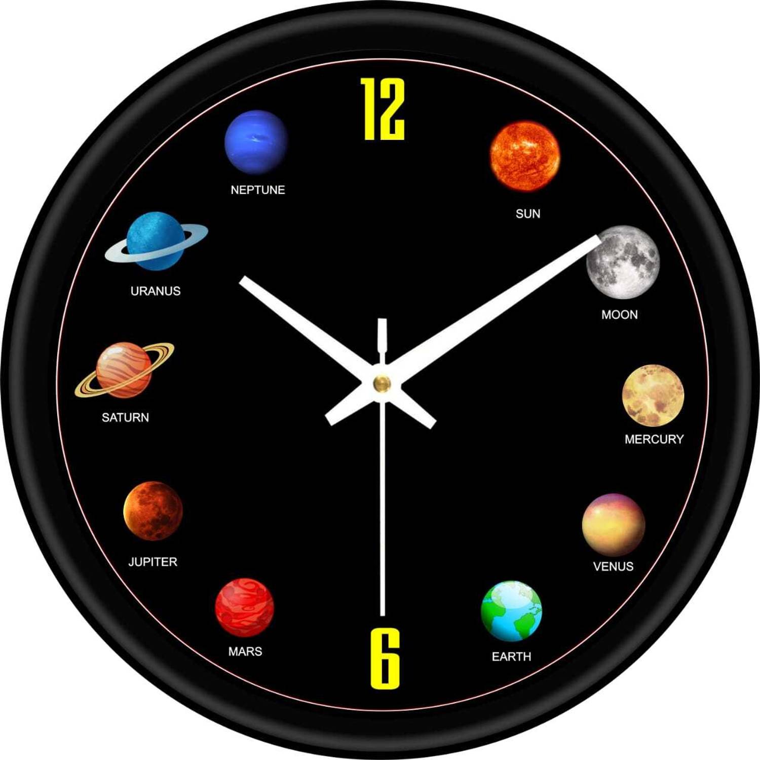 Lavkush Enterprises Analog 25 cm X 25 cm Wall Clock (Black, With