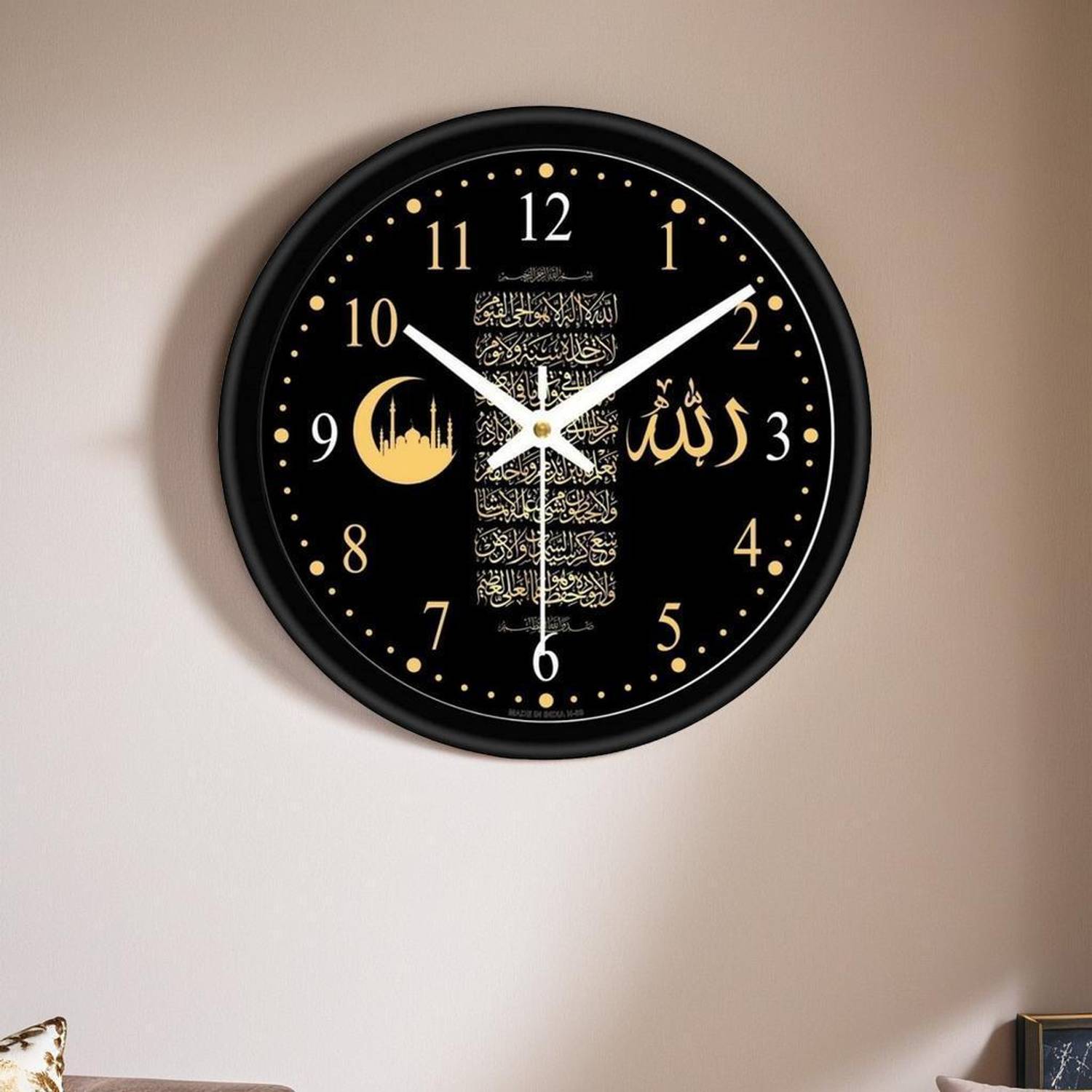 BLOOM MART Analog 25 cm X 25 cm Wall Clock (Black, With Glass, St