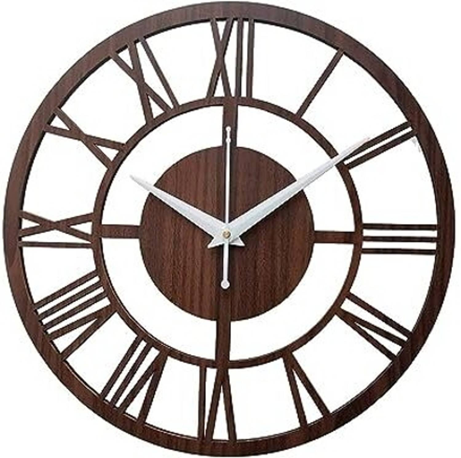 R S ENTERPRISES Analog 30.48 cm X 30.48 cm Wall Clock (Brown, Wit