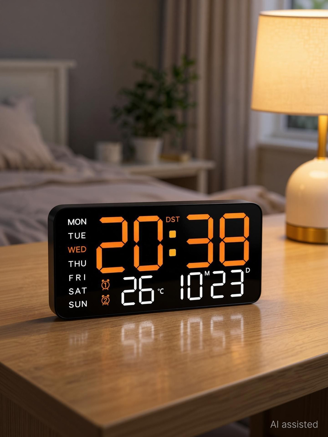 Image of Suveharts Digital 11 cm X 21.5 cm Wall Clock