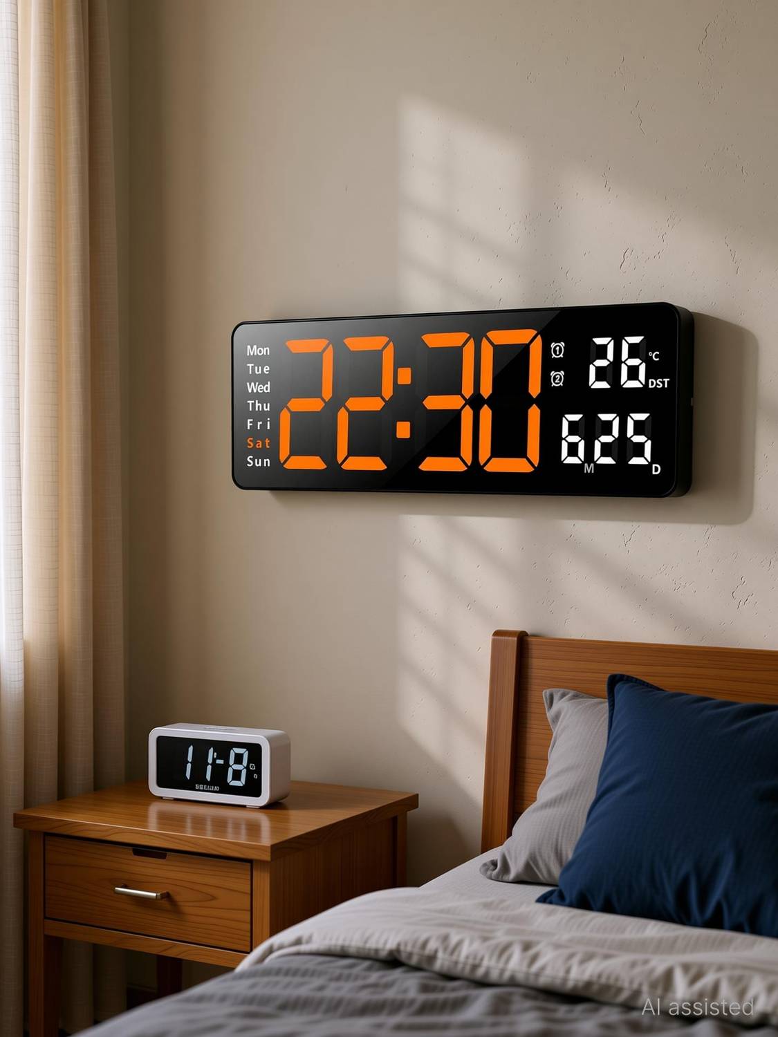 SZELAM 12x38 cm Digital Wall Clock - Image 1
