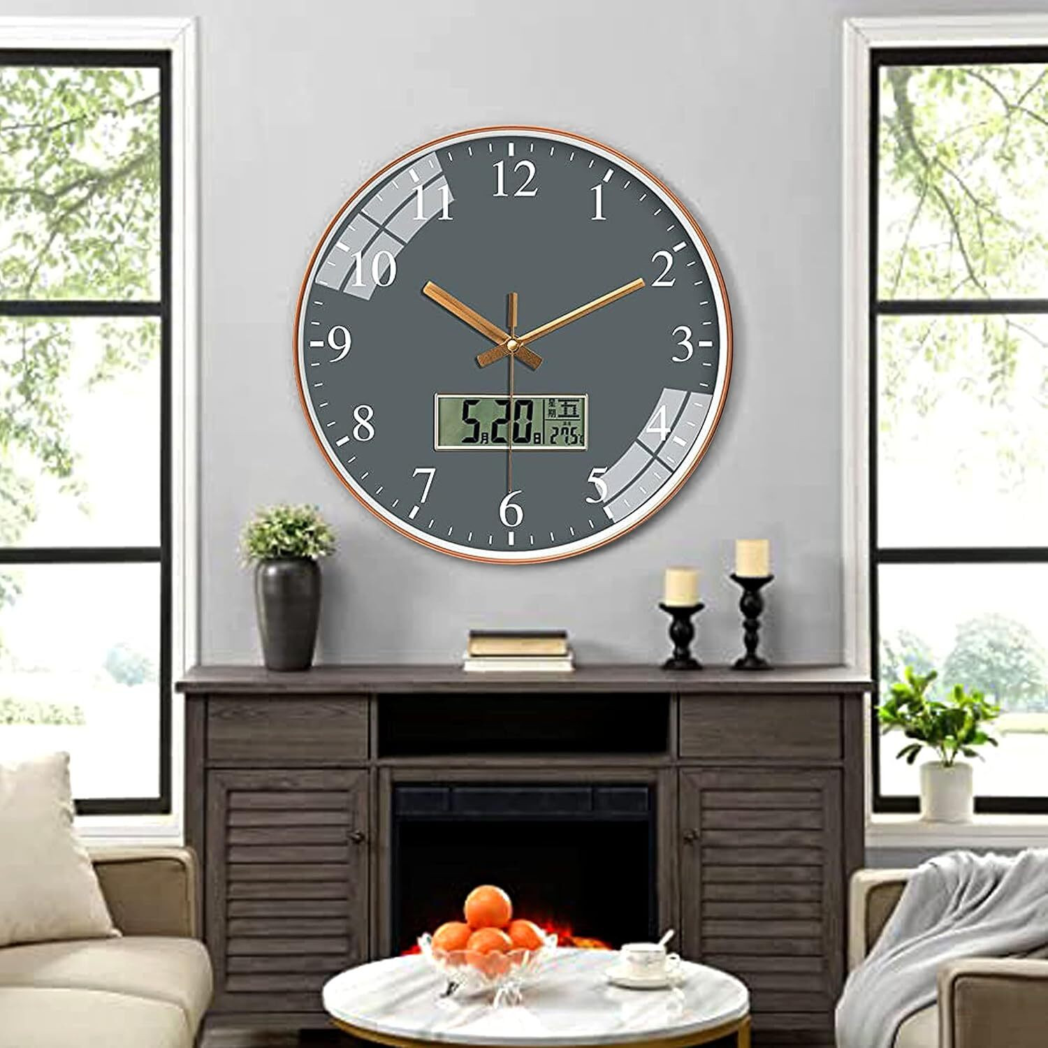 Image of Star Work Analog-Digital 29.5 cm X 29.5 cm Wall Clock