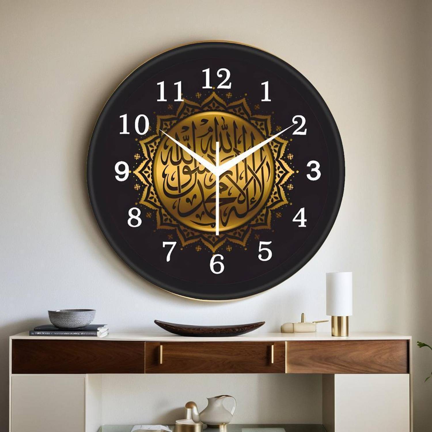 trendy homes Analog 26 cm X 26 cm Wall Clock (Red, Black, With Gl