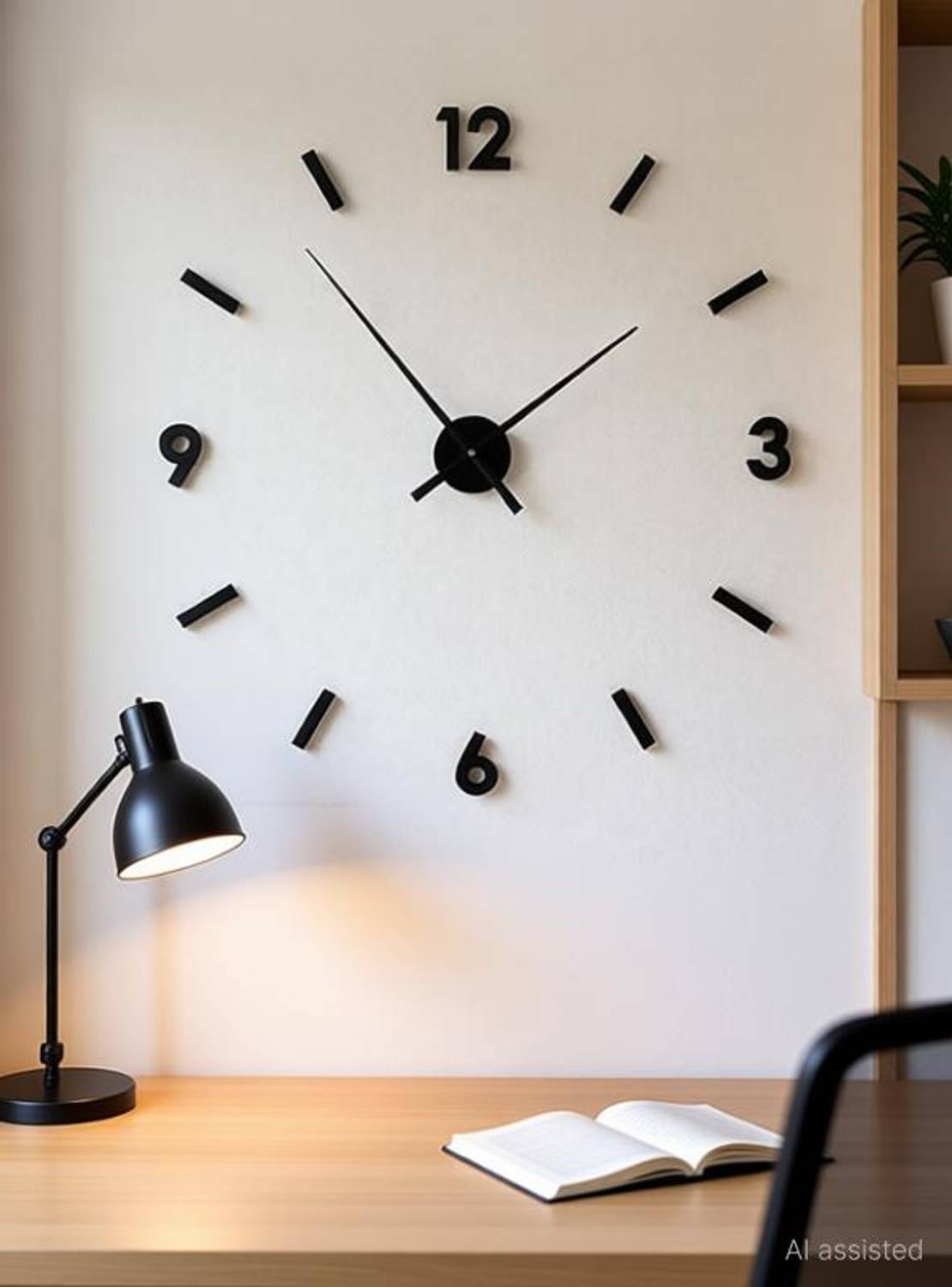 FASTQT 70cm X 70cm Analog Wall Clock Black - Image 2