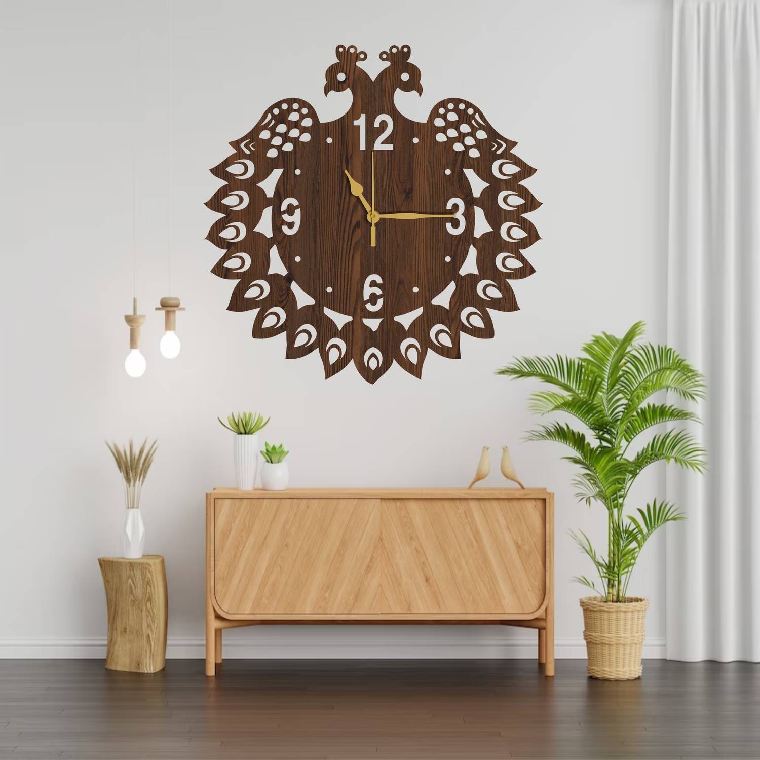 leax Analog 25 cm X 25 cm Wall Clock (Brown, Without Glass, Stand