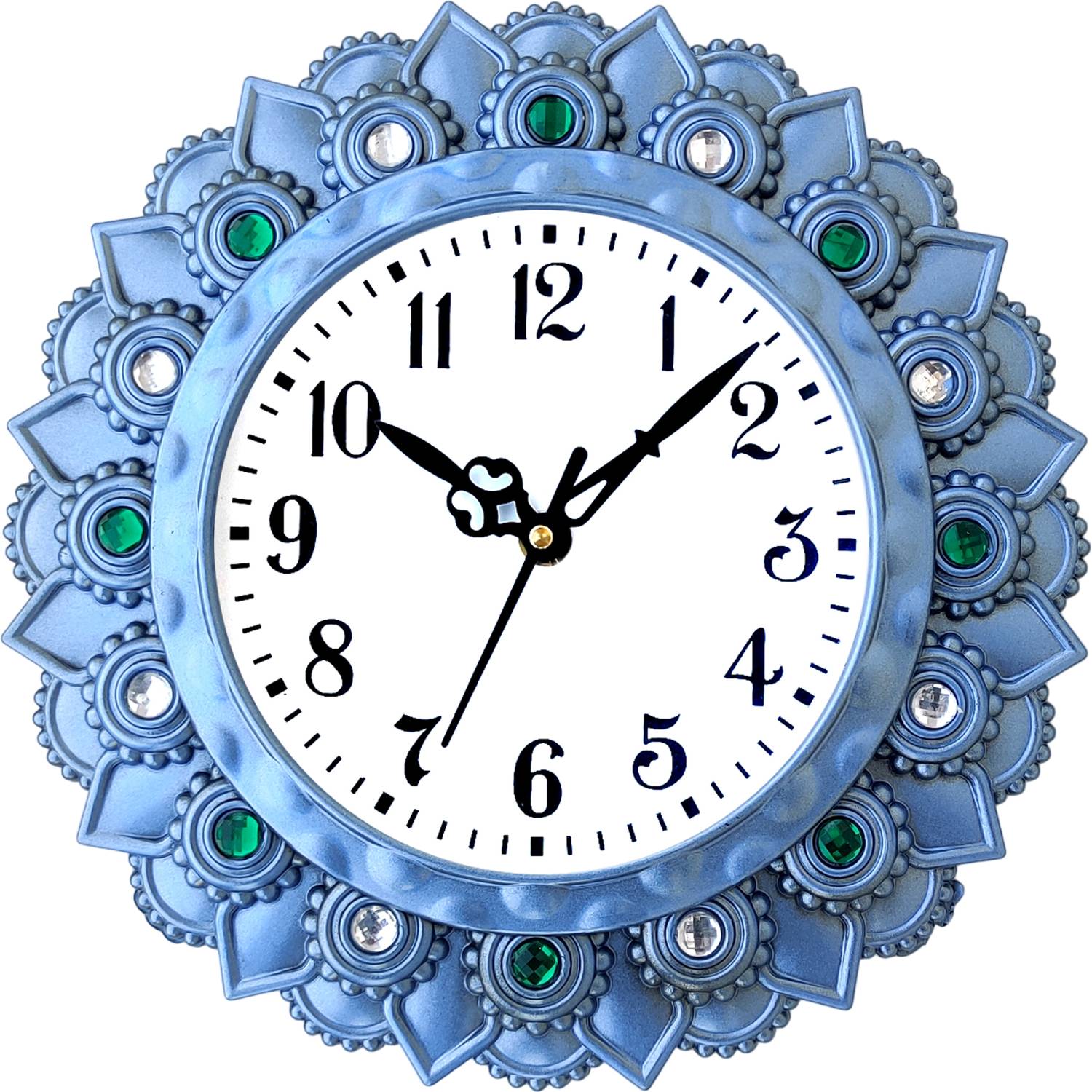 GrabBasket Analog 25 cm X 25 cm Wall Clock (Blue, With Glass, Sta