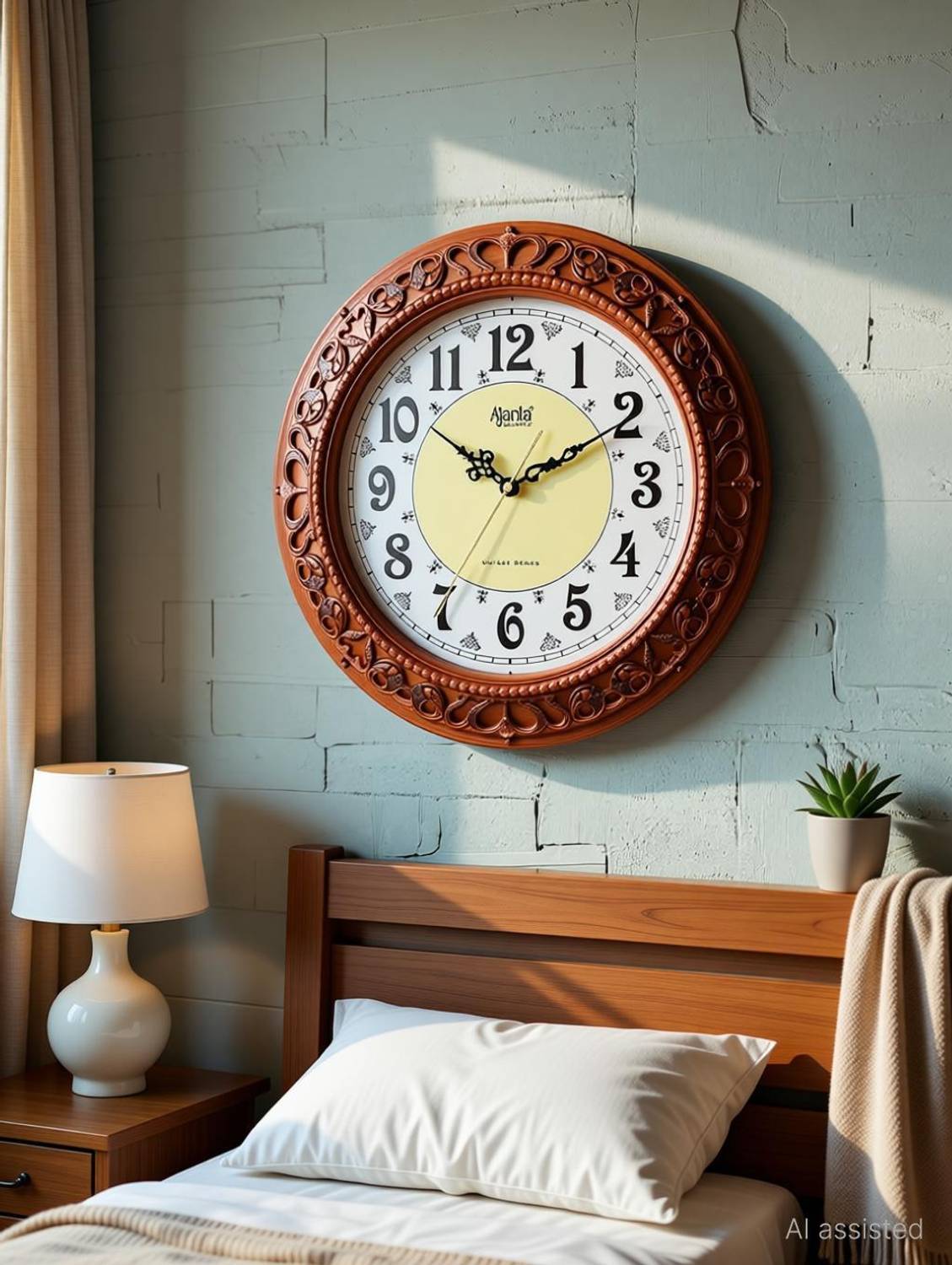 AJANTA Analog 36.6 cm X 36.6 cm Wall Clock (Brown, With Glass, St