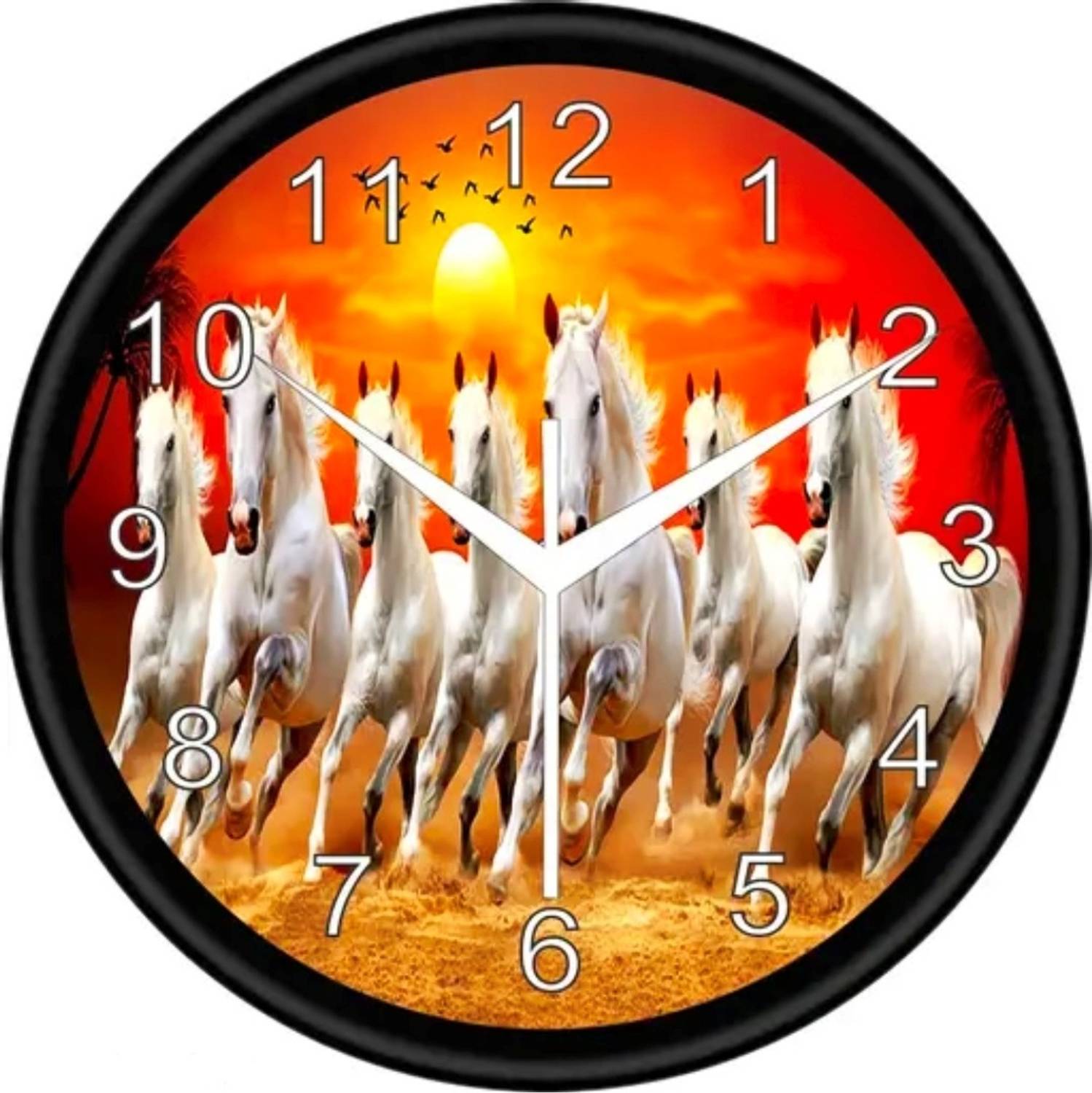 PR Craft Analog 25 cm X 25 cm Wall Clock (Black, With Glass, Stan