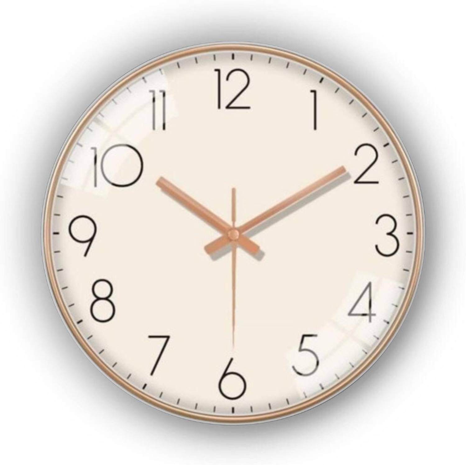 Star Work Analog 30 cm X 30 cm Wall Clock (Yellow, With Glass, St