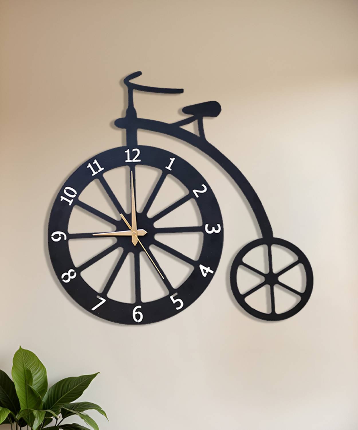 Auromin Analog 50 cm X 50 cm Wall Clock (Black, Without Glass, St