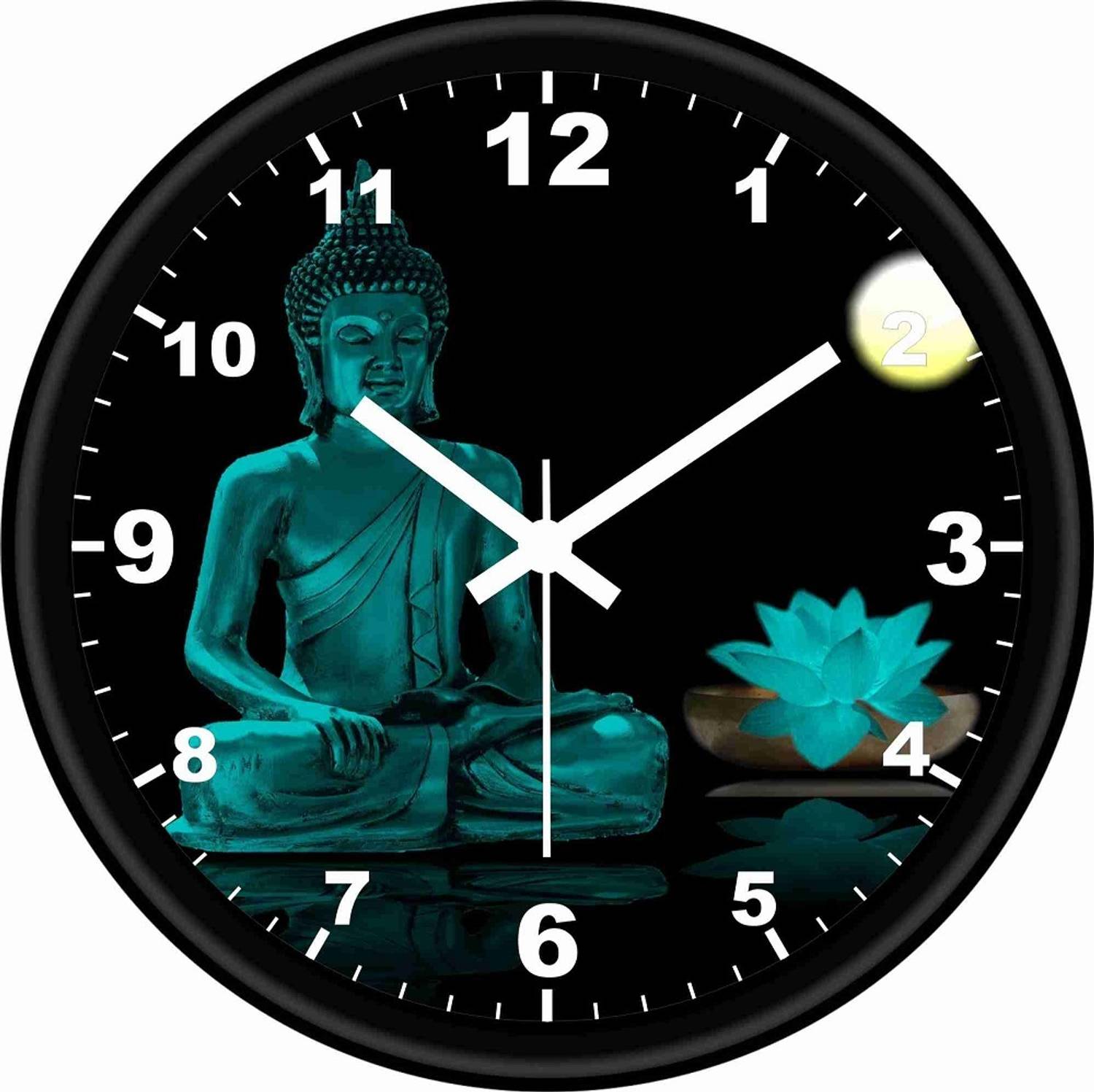 BLOOM MART Analog 25 cm X 25 cm Wall Clock (Black, With Glass, St