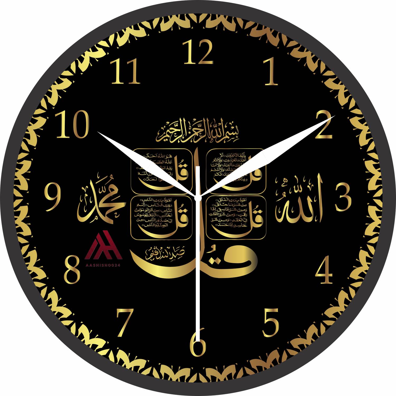 Aashish.Enterprises Analog 25 cm X 25 cm Wall Clock (Multicolor,