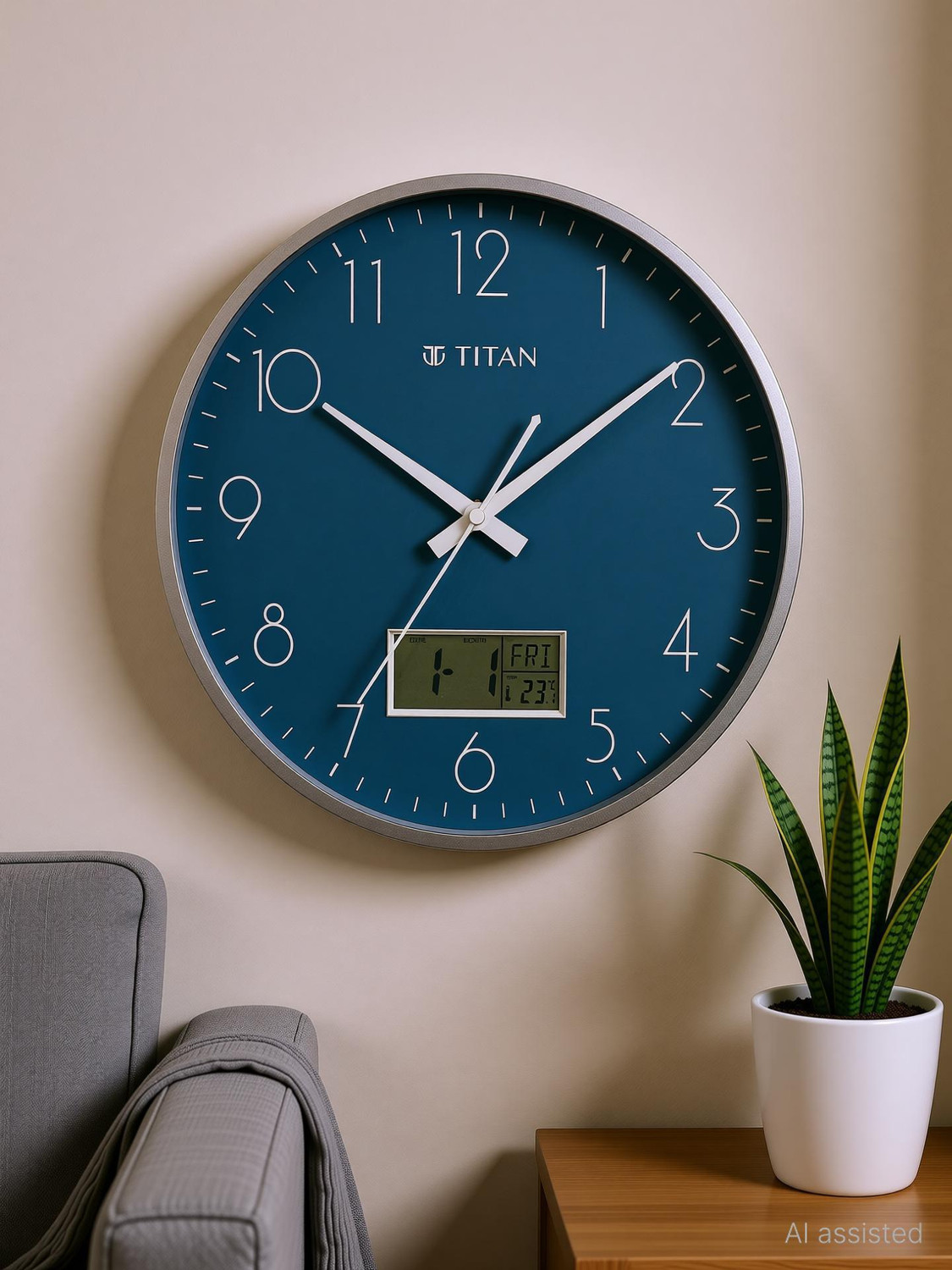 Image of Titan Analog-Digital 30.5 cm X 30.5 cm Wall Clock