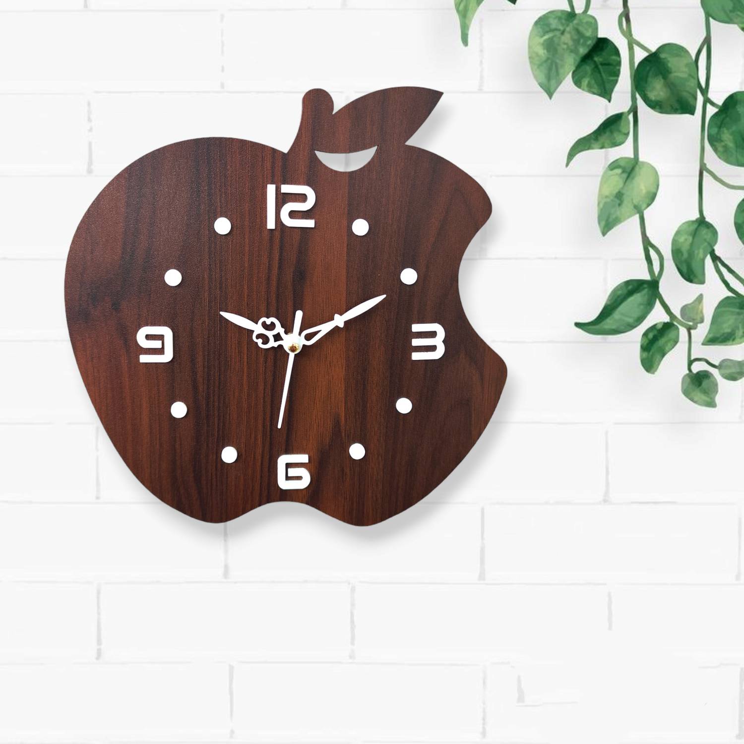 FASTQT Analog 25 cm X 25 cm Wall Clock (Brown, Without Glass, DIY