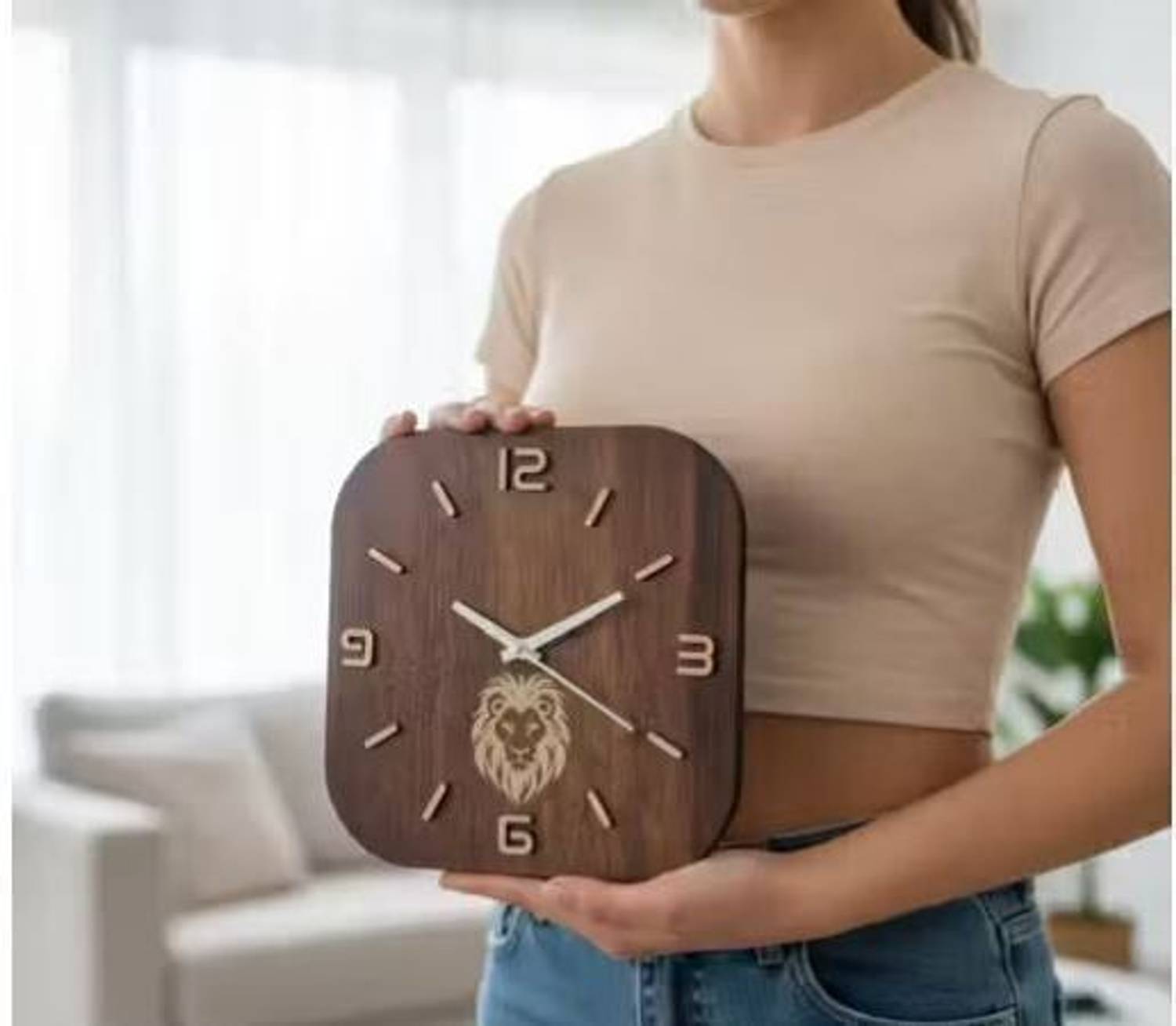 Magic Laser art Analog 29 cm X 29 cm Wall Clock (Brown, Without G