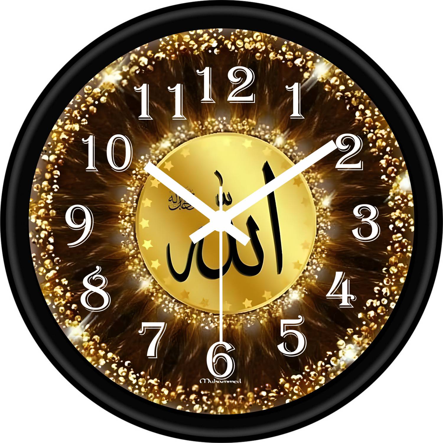 khushi collection Analog 25 cm X 25 cm Wall Clock (Black, With Gl
