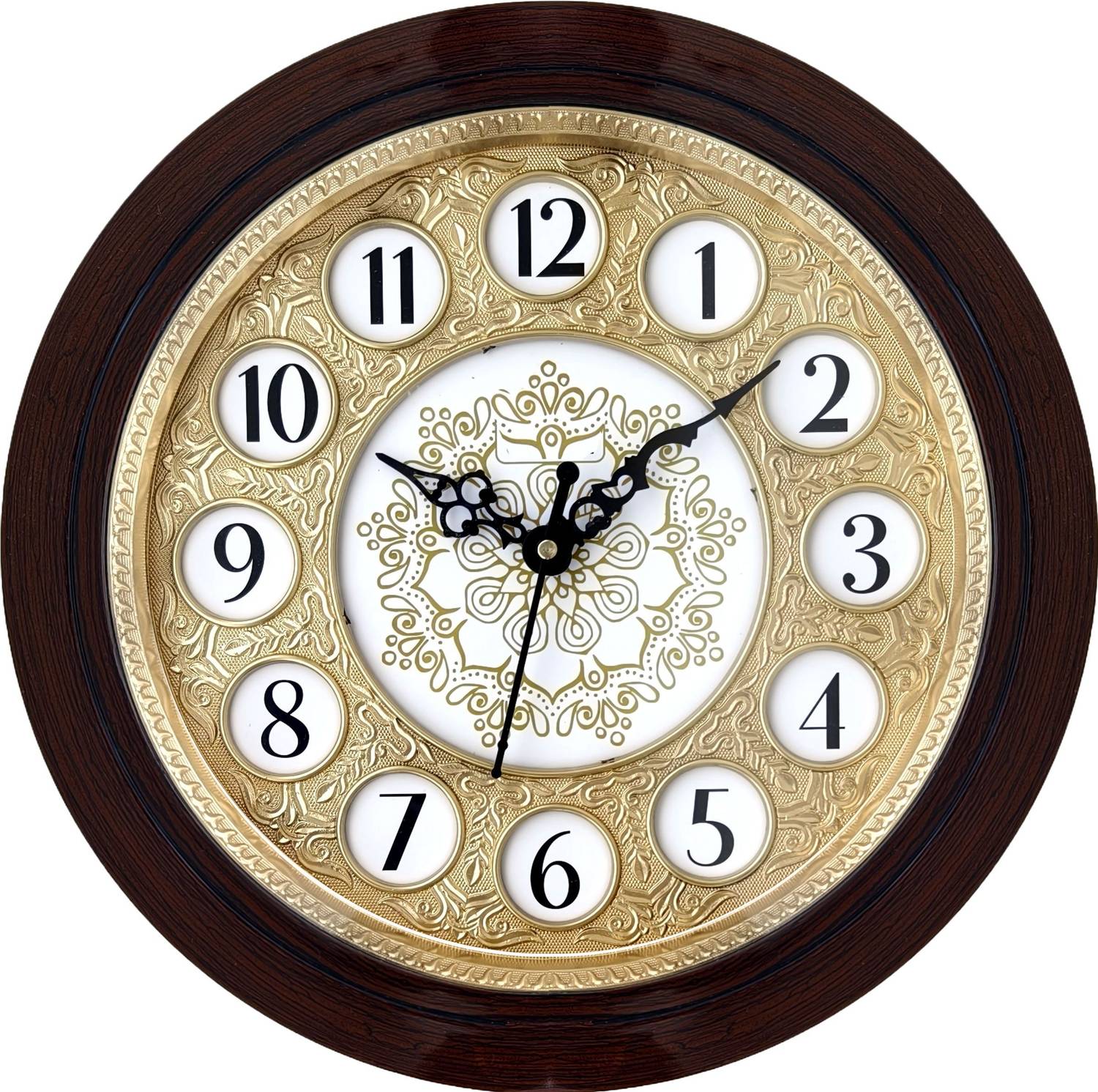 vinodn Analog 29 cm X 29 cm Wall Clock (Brown, With Glass, Standa