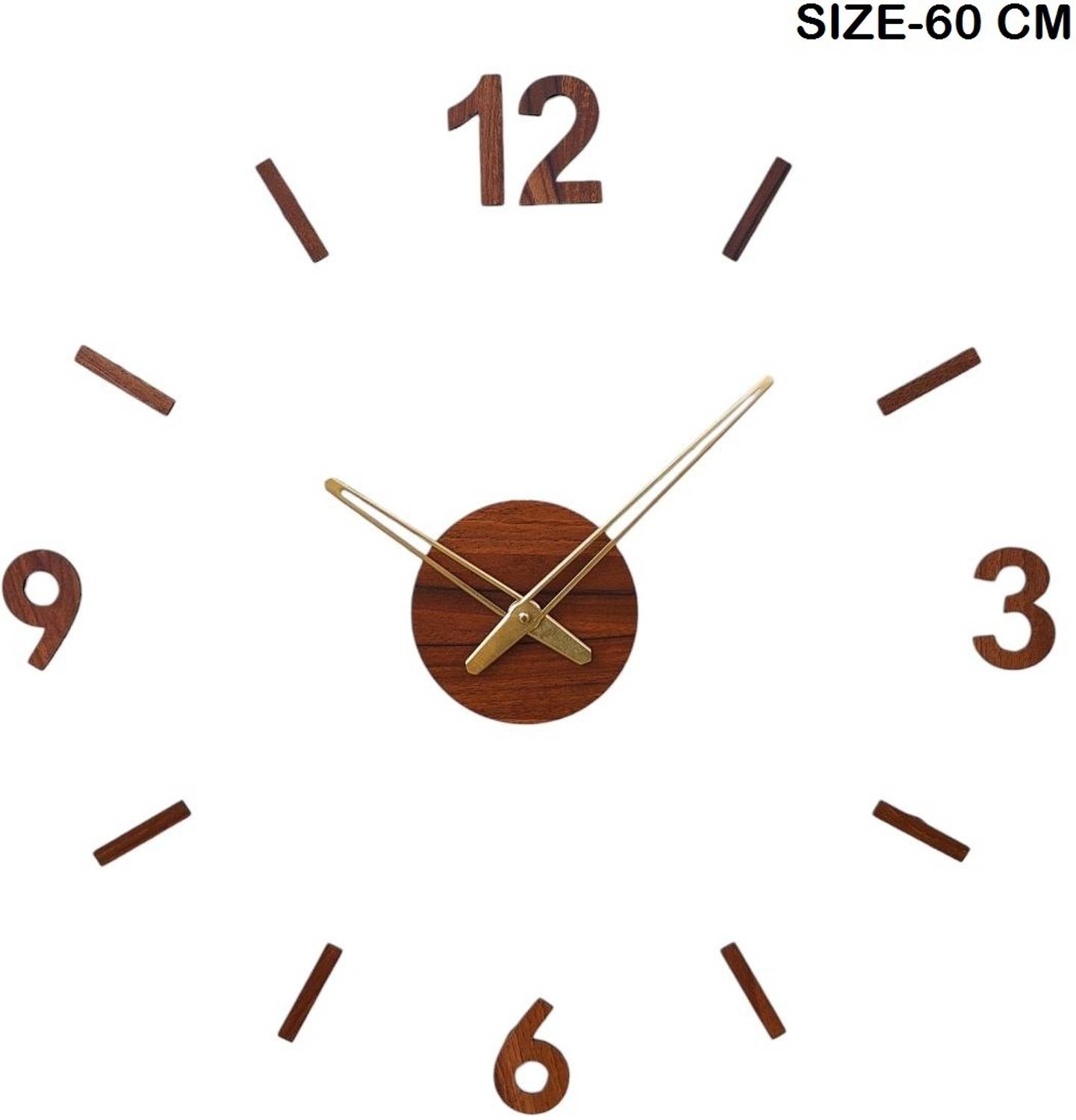 FASTQT Analog 70 cm X 70 cm Wall Clock (Brown, Without Glass, DIY