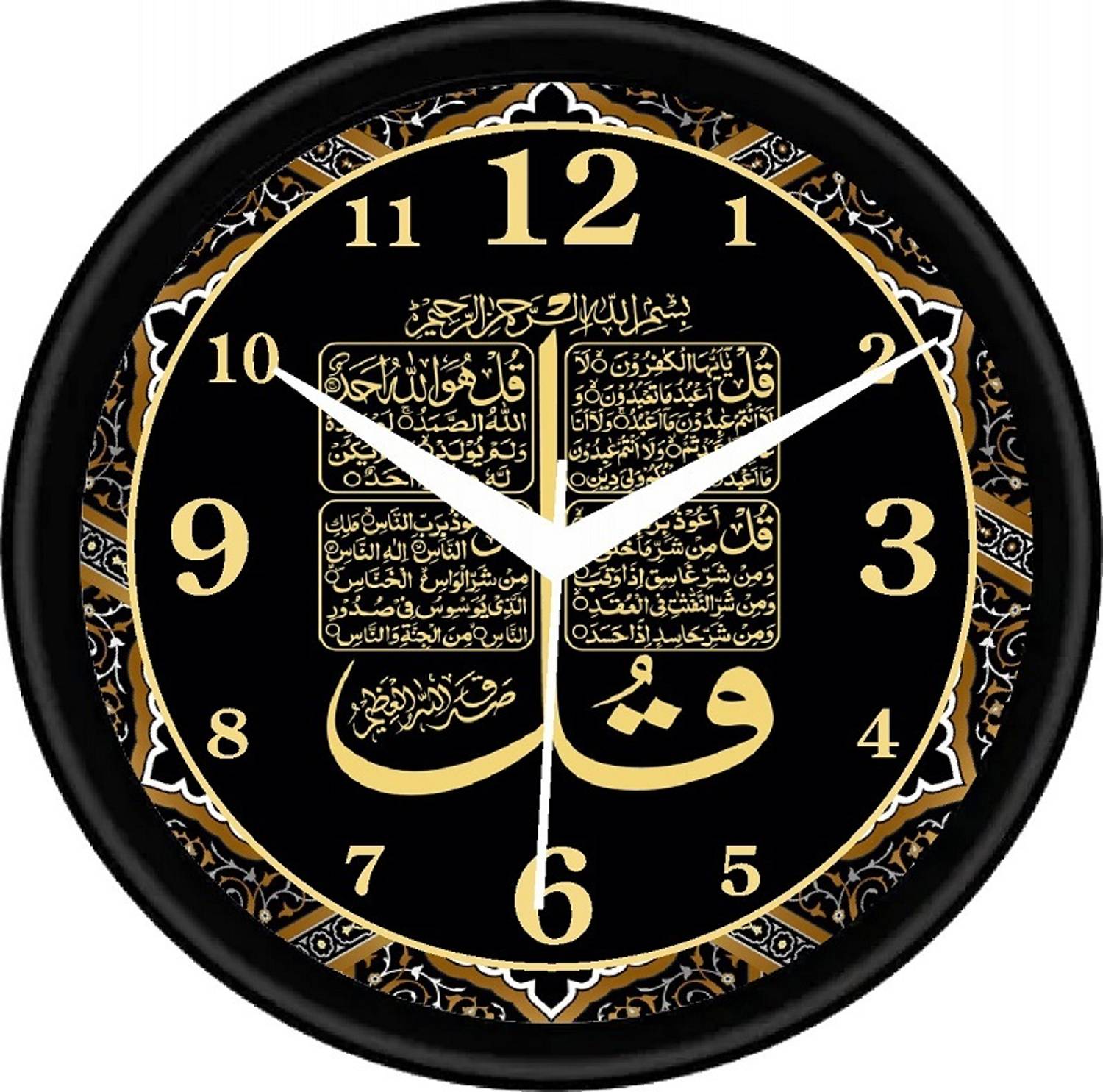 BLOOM MART Analog 25 cm X 25 cm Wall Clock (Black, With Glass, St