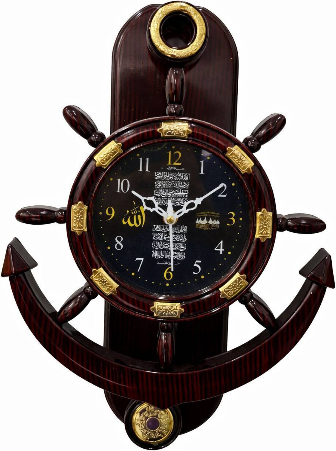 maxwell Quartz Analog 36 cm X 26 cm Wall Clock (Maroon, With Glas