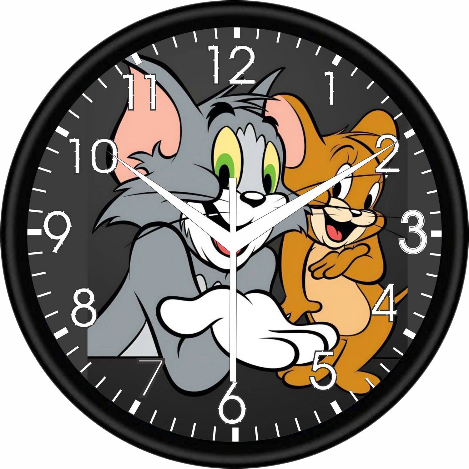 piploda crafts Analog 24 cm X 24 cm Wall Clock (Black, With Glass