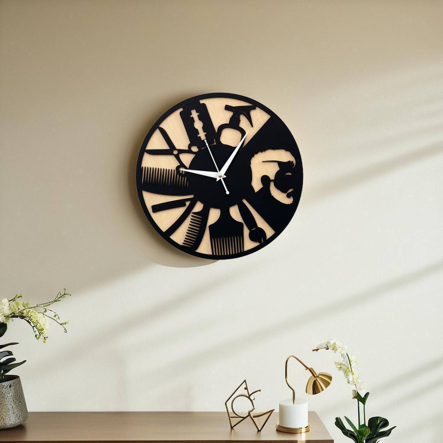 Lavkush Enterprises Analog 30 cm X 30 cm Wall Clock (Black, Witho