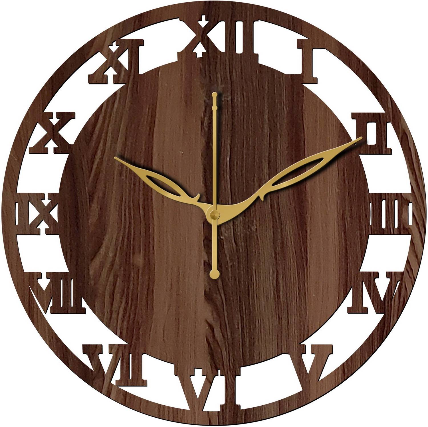 vpk Analog 30 cm X 30 cm Wall Clock (Brown, Without Glass, Standa