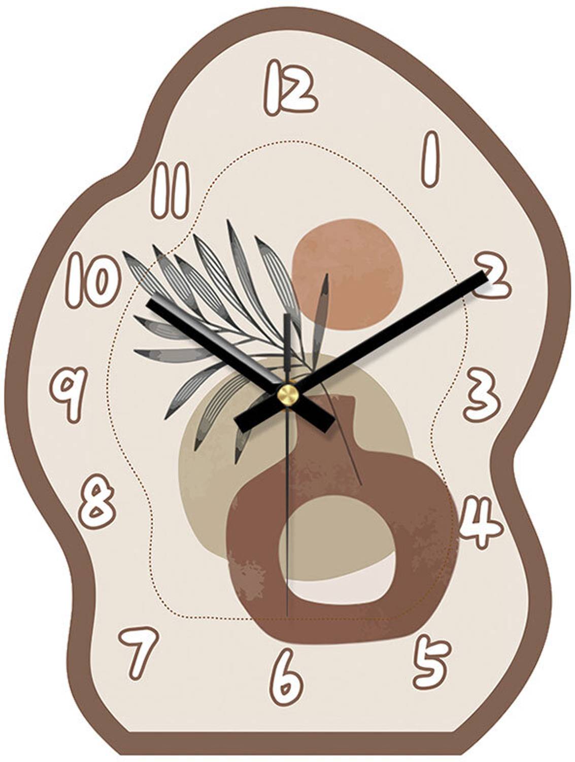 AshandRoh Analog 30 cm X 23 cm Wall Clock (Beige, Brown, Orange,