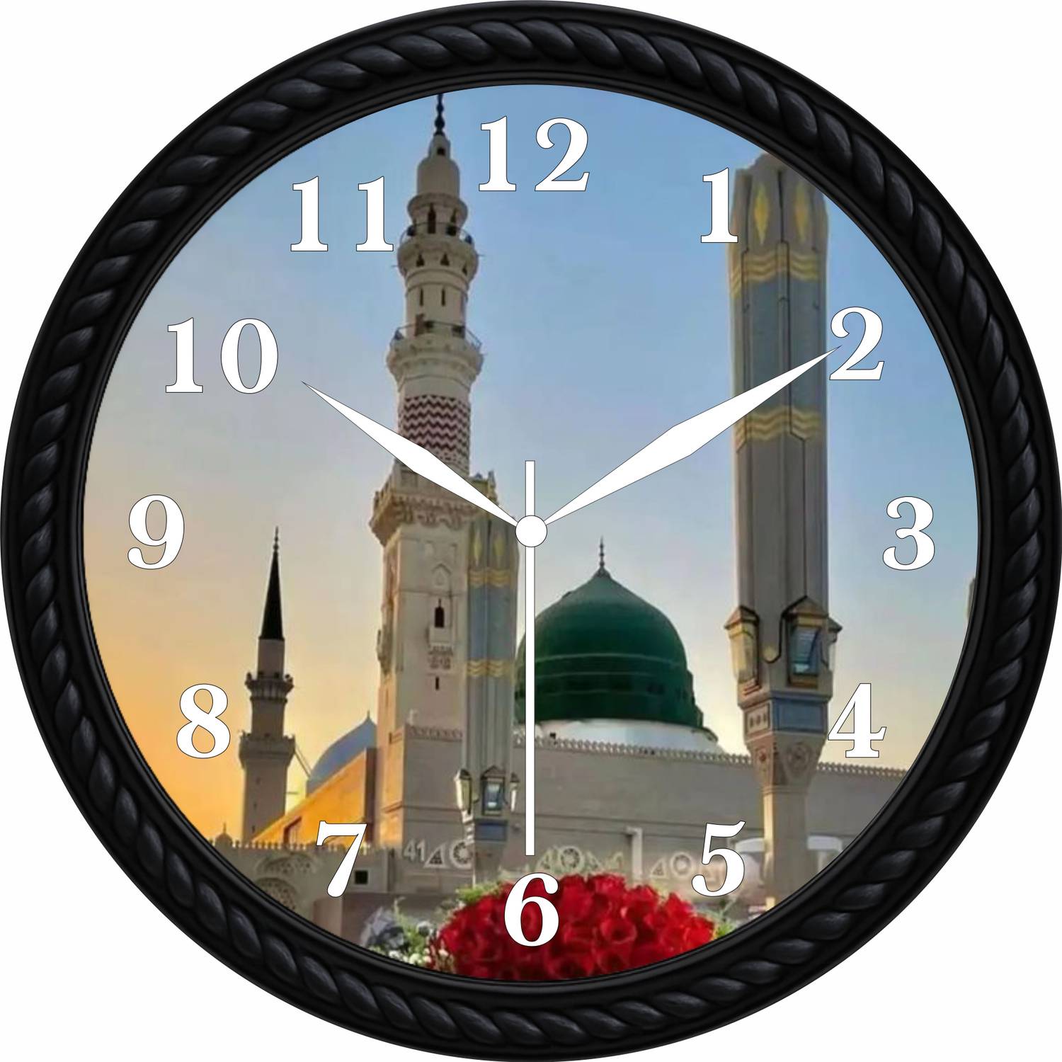 Zuxora Analog 20 cm X 20 cm Wall Clock (Black, With Glass, Standa