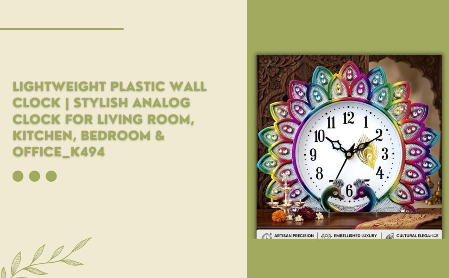 Image of Madhavix Analog 35 cm X 35 cm Wall Clock (Multicolor, White, With Glass, Standard)