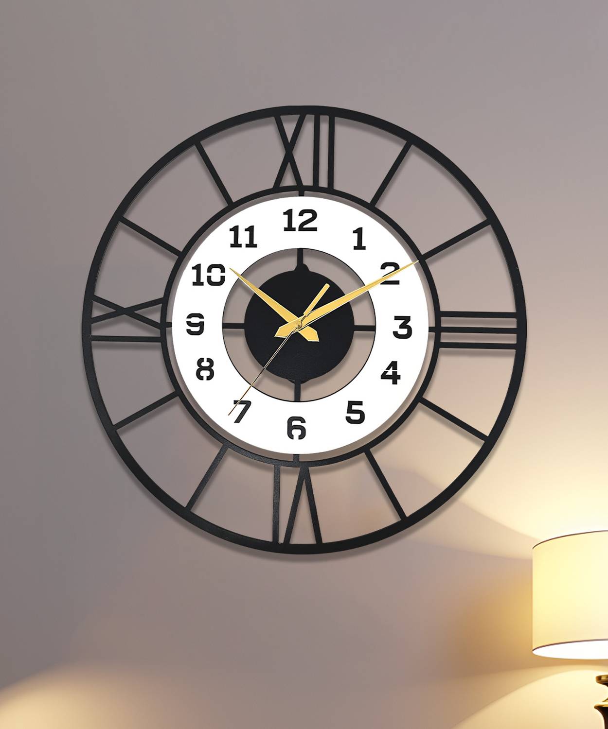 Auromin Analog 40 cm X 40 cm Wall Clock (Multicolor, Without Glas