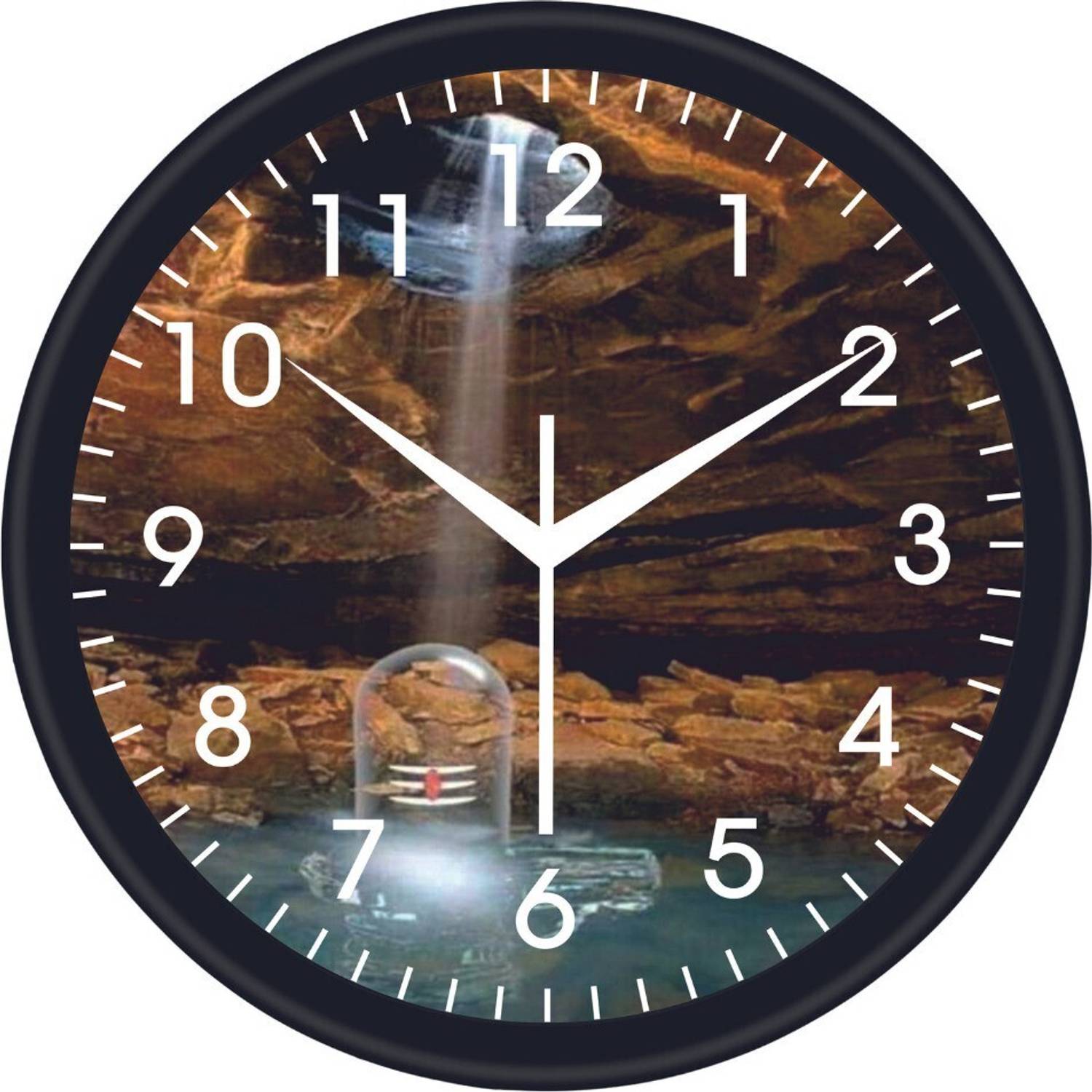 trendy homes Analog 26 cm X 26 cm Wall Clock (Gold, Blue, With Gl