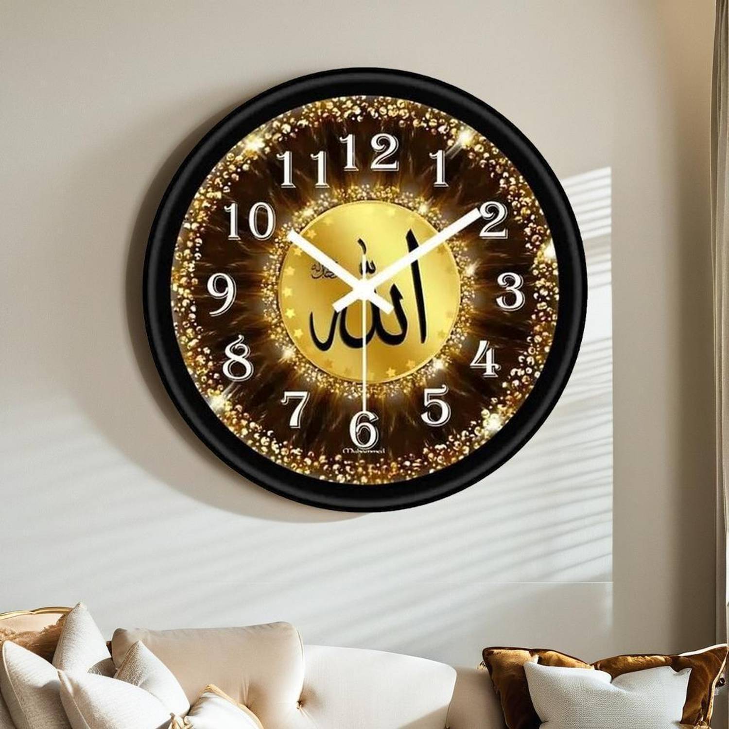 krisha enterprises. Analog 25 cm X 25 cm Wall Clock (Black, With