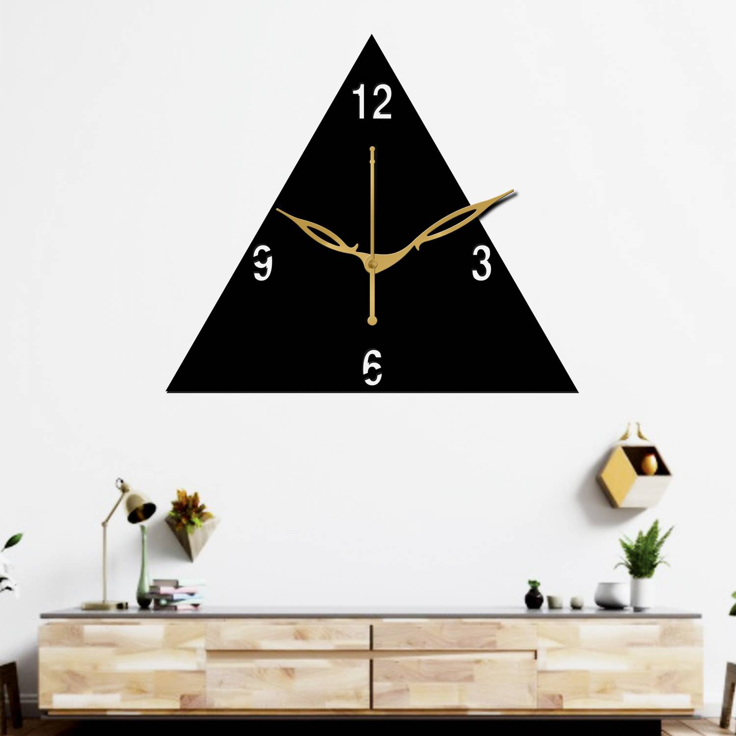 Yamizen Analog 25 cm X 25 cm Wall Clock (Black, Without Glass, St