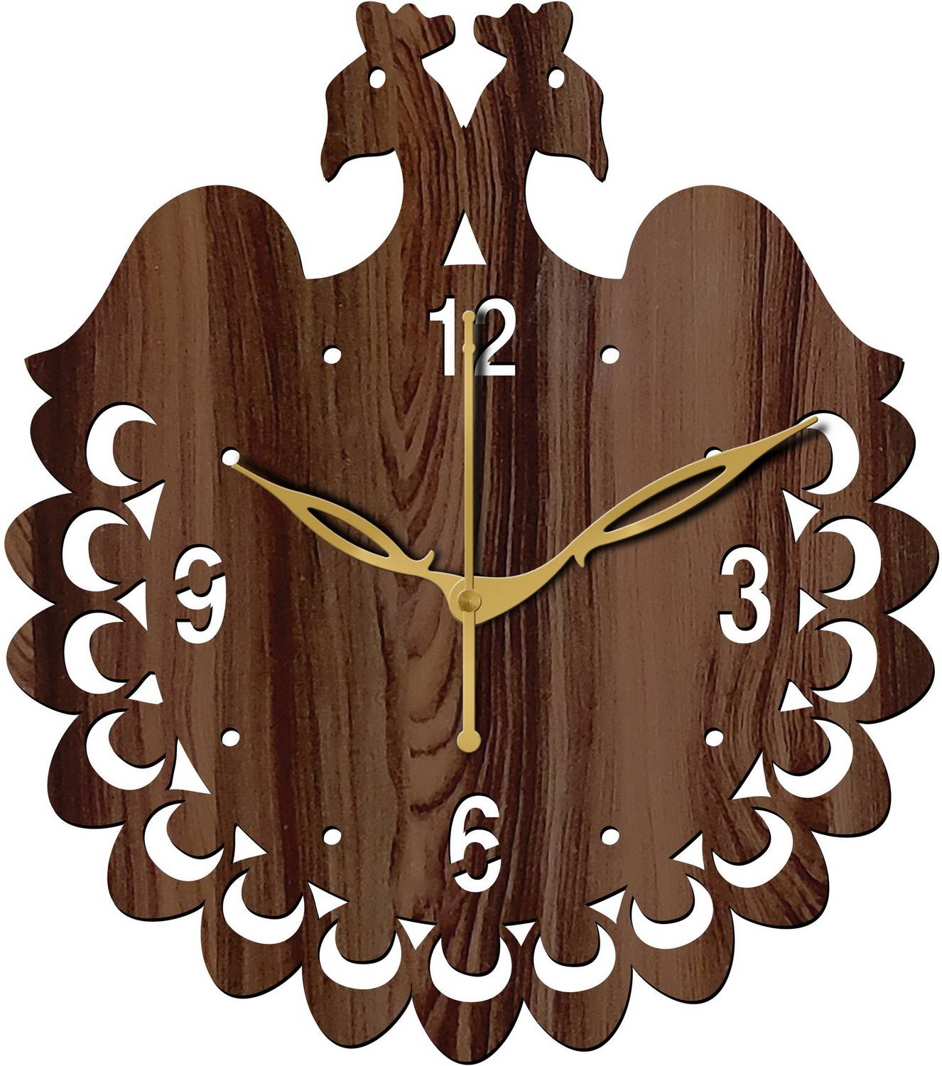 vpk Analog 30 cm X 30 cm Wall Clock (Brown, Without Glass, Standa