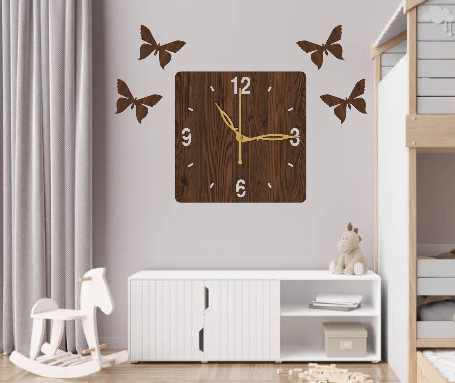 leax Analog 30 cm X 30 cm Wall Clock (Brown, Without Glass, Stand